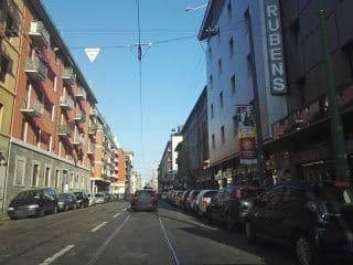 Street view near Antares Hotel Rubens, San Siro — © marcuscalabresus (CC BY-SA · Mapillary)