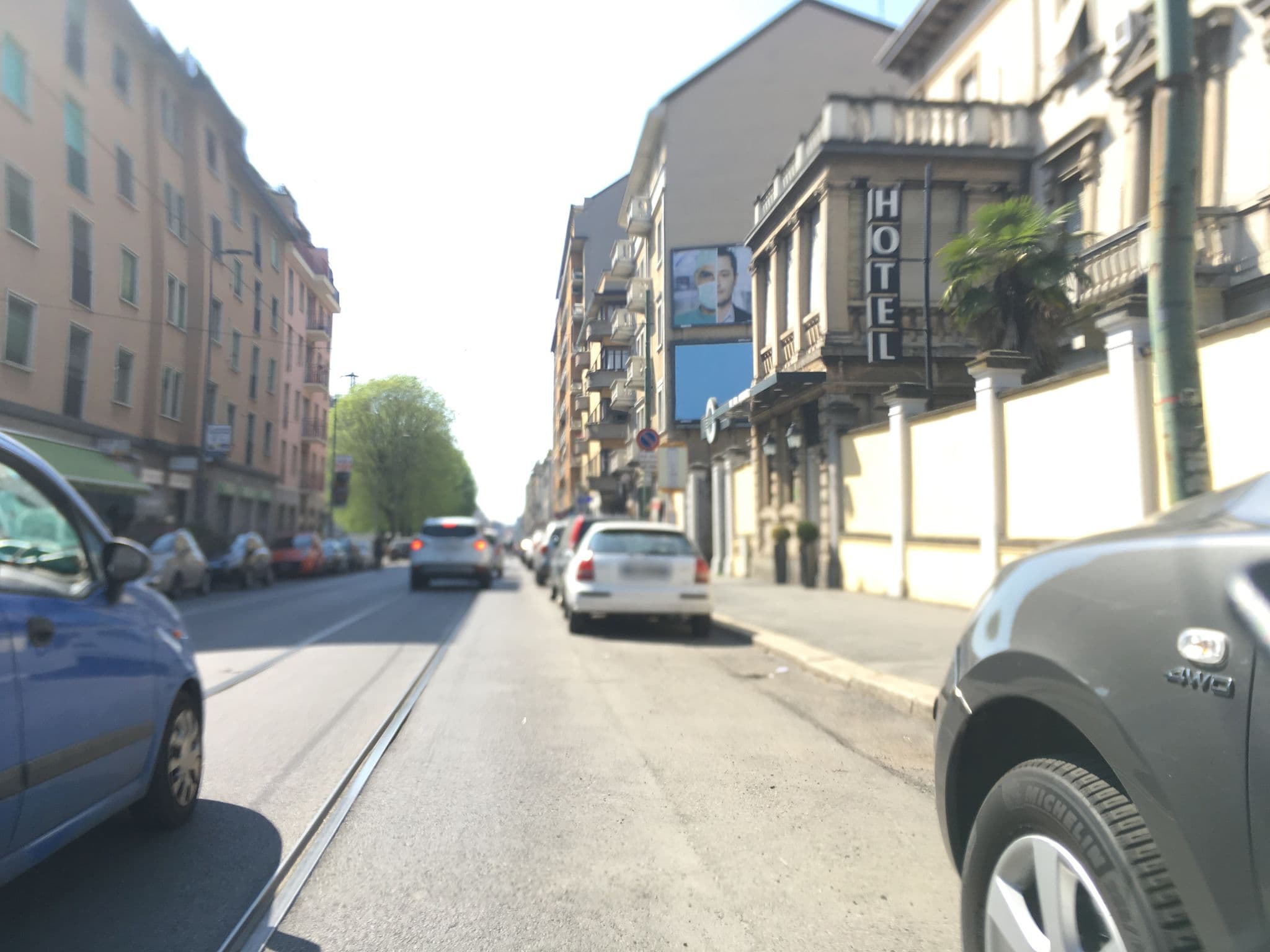 Street view near Hotel Apollo, Milan