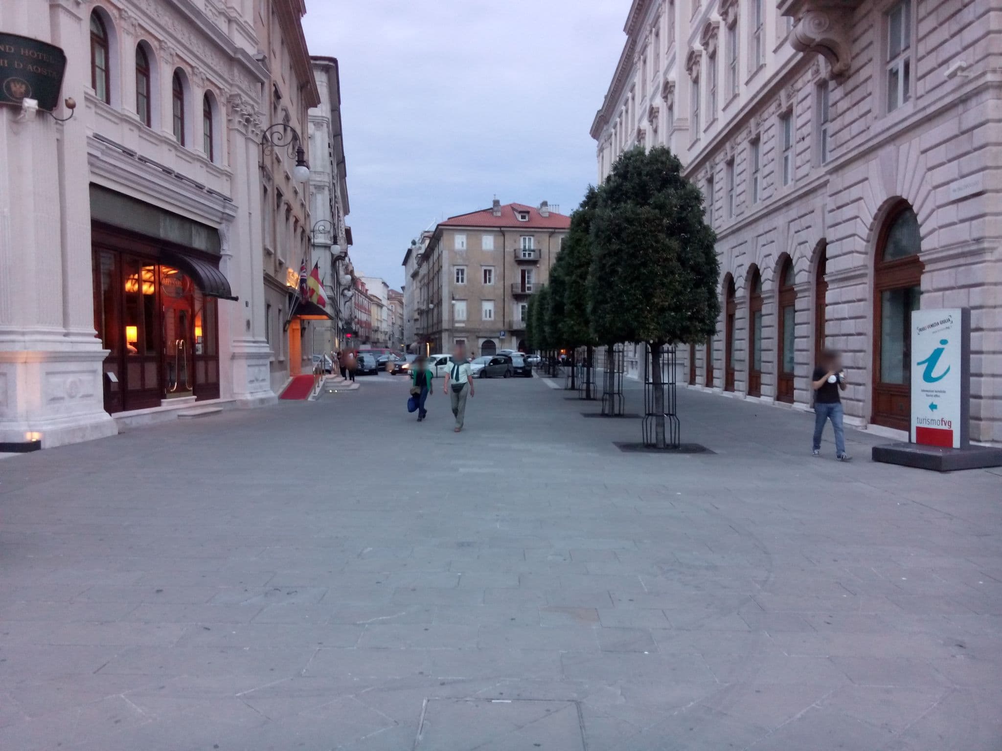 Street view near Grand Hotel Duchi d'Aosta, Trieste — © alesarrett (CC BY-SA · Mapillary)