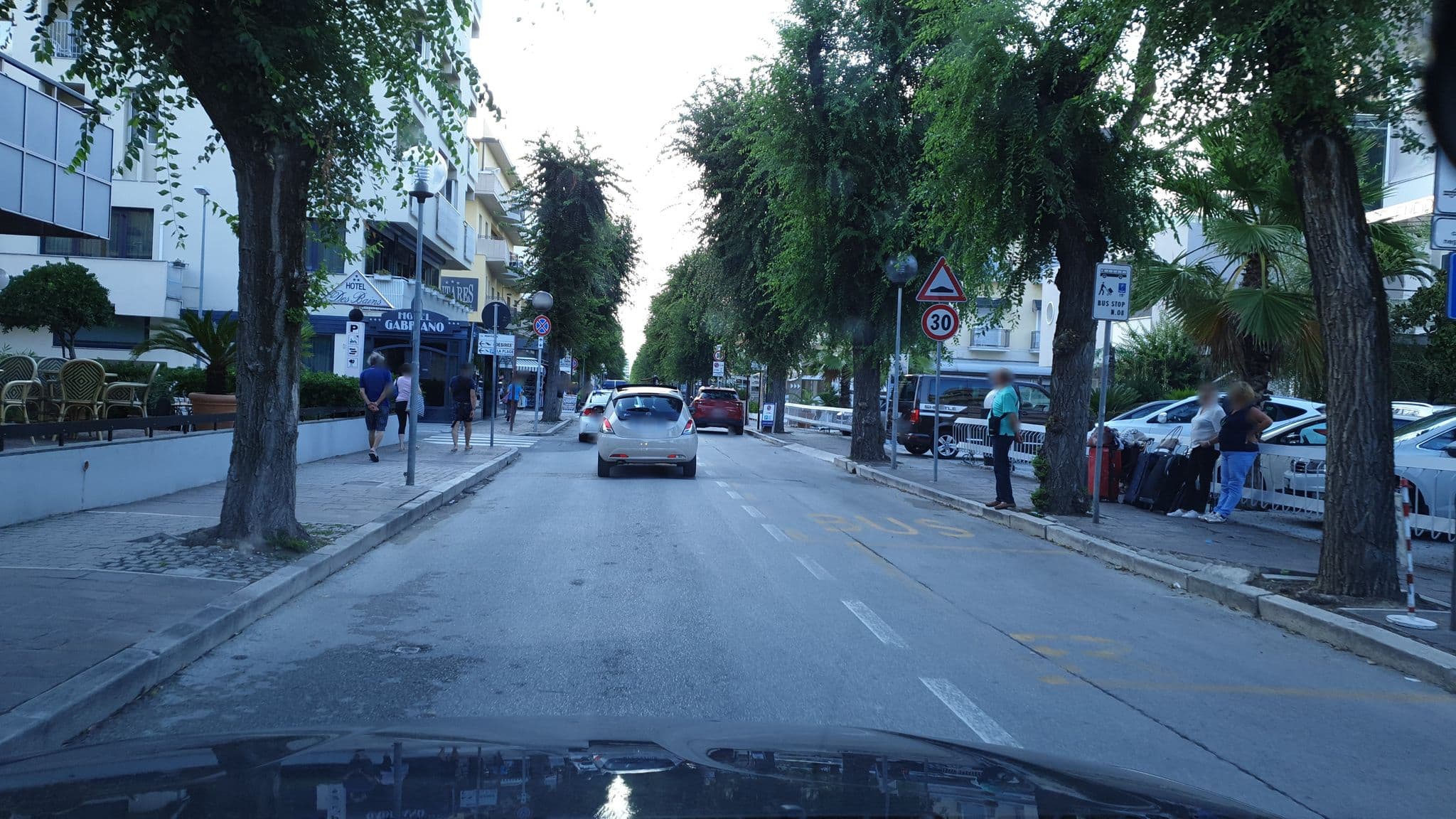Street view near Hotel Des Bains, Cattolica