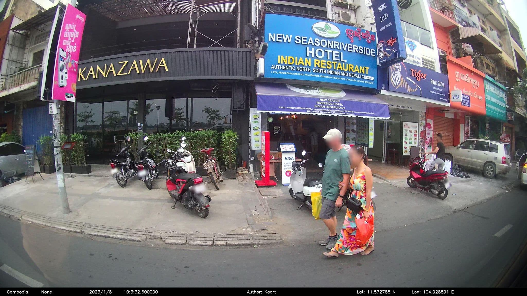 Street view near Camory Backpacker, Phnom Penh — © kaart_2 (CC BY-SA · Mapillary)