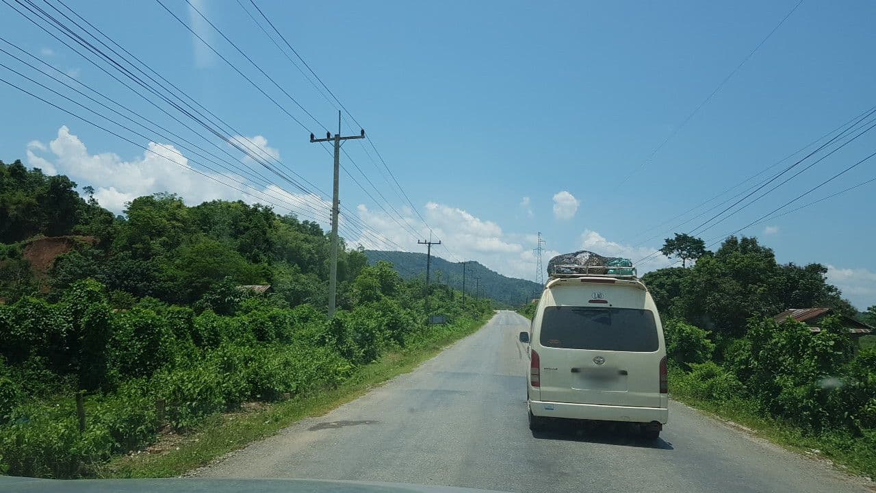 Street view near Lathsame Guesthouse, Vang Vieng