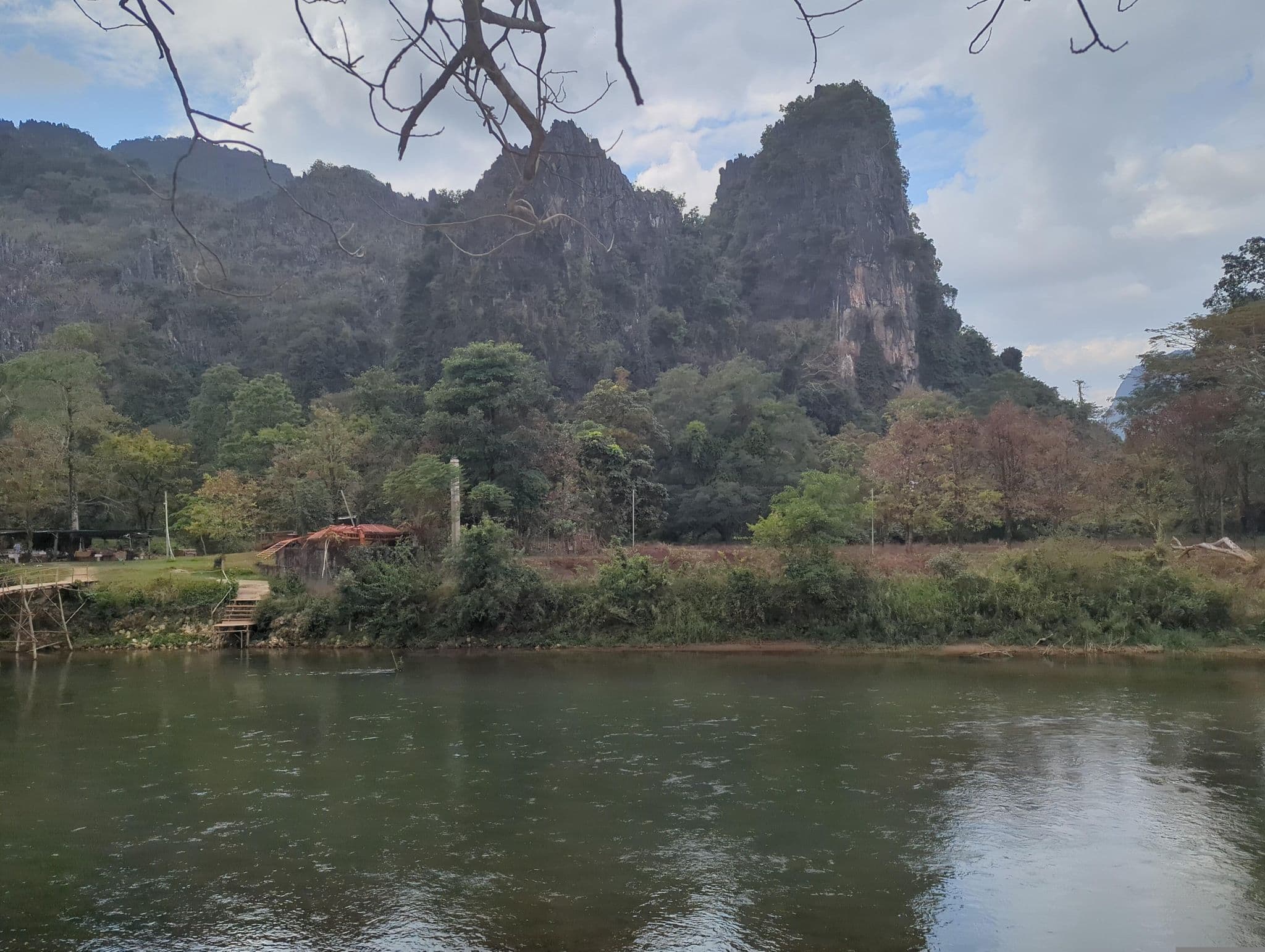 Street view near Vangvien Resort, Vang Vieng