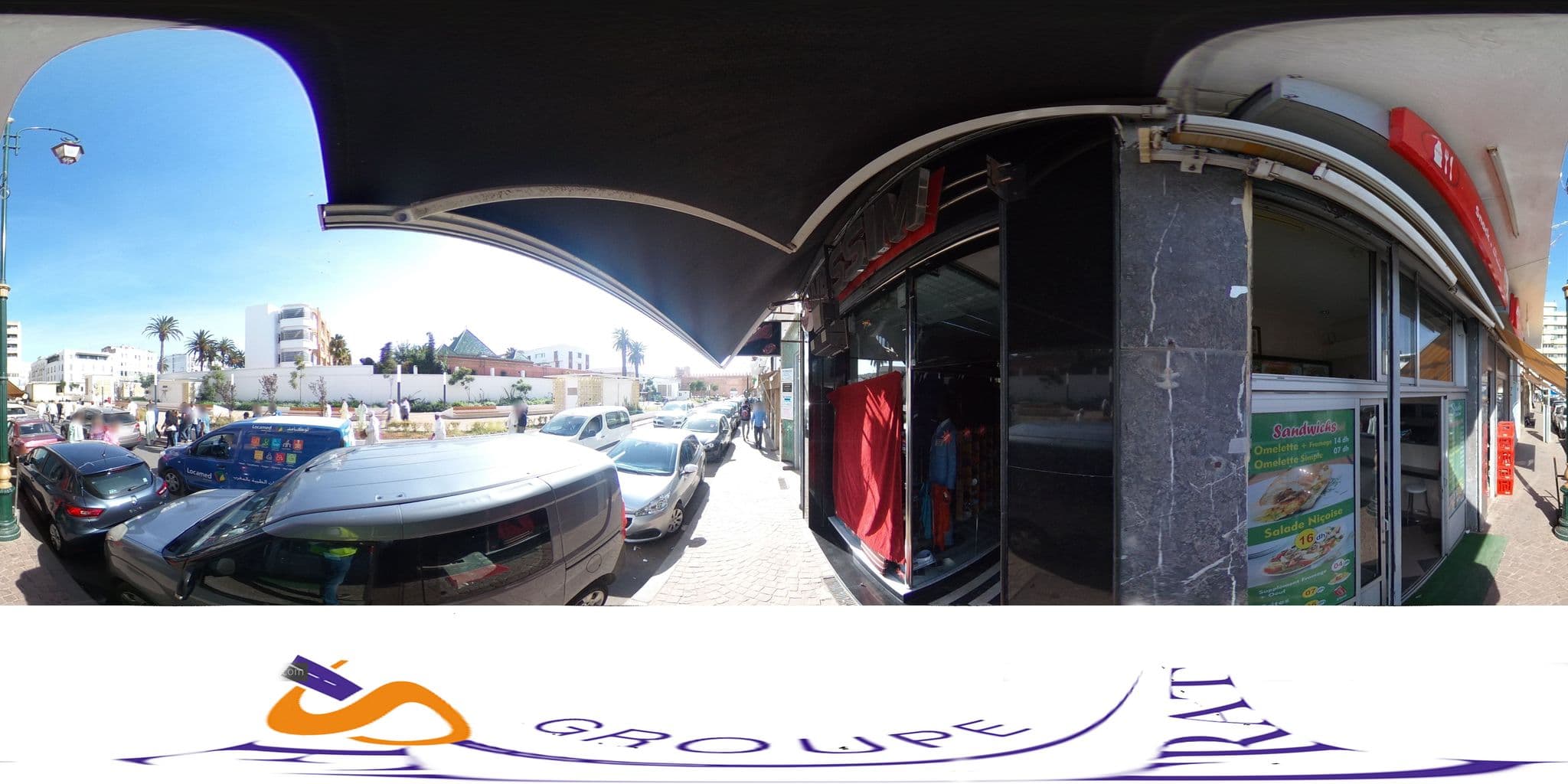 Street view near Hôtel Mamounia, Rabat — © setrat (CC BY-SA · Mapillary)