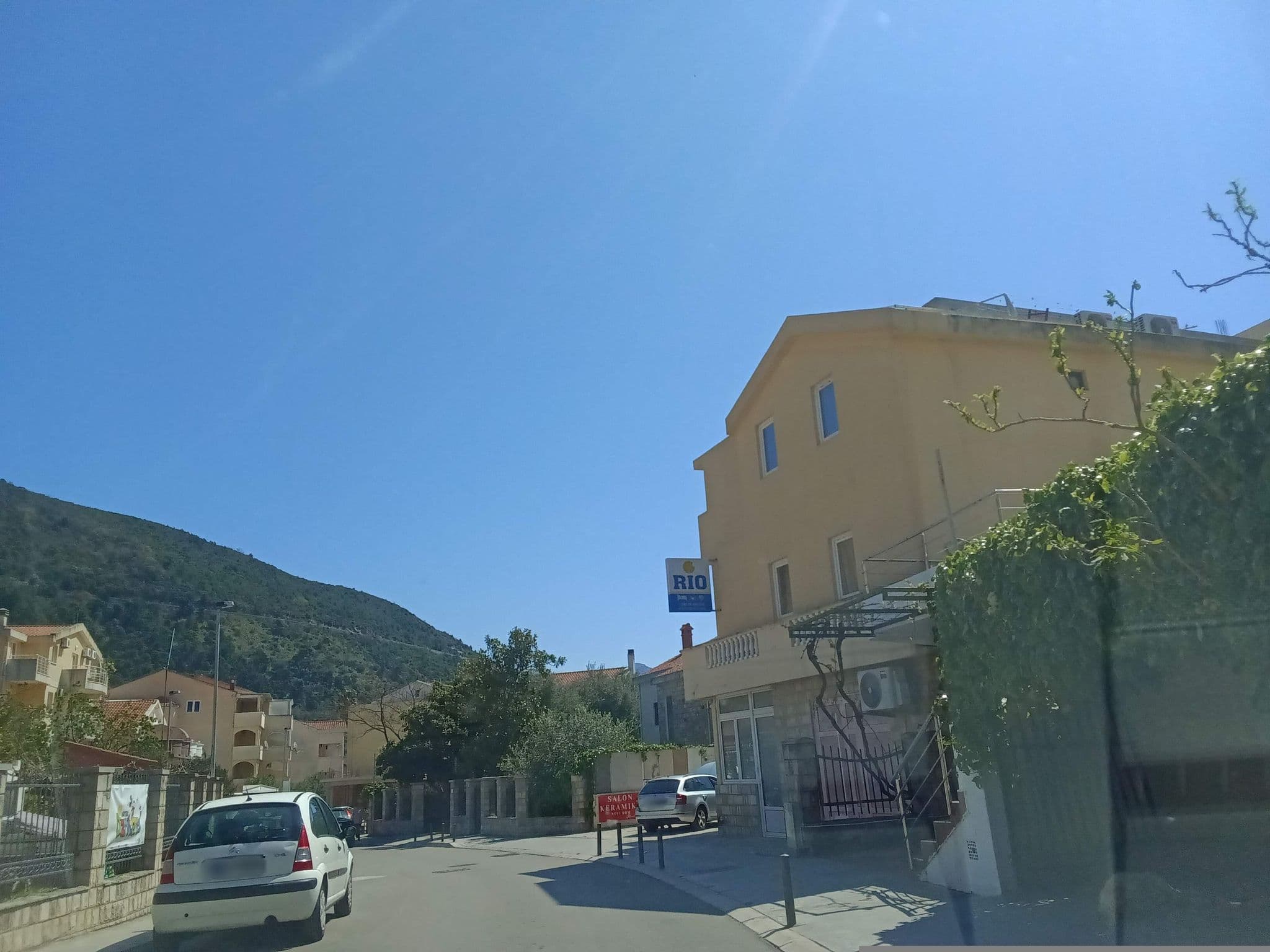 Street view near Rio Apartments, Budva