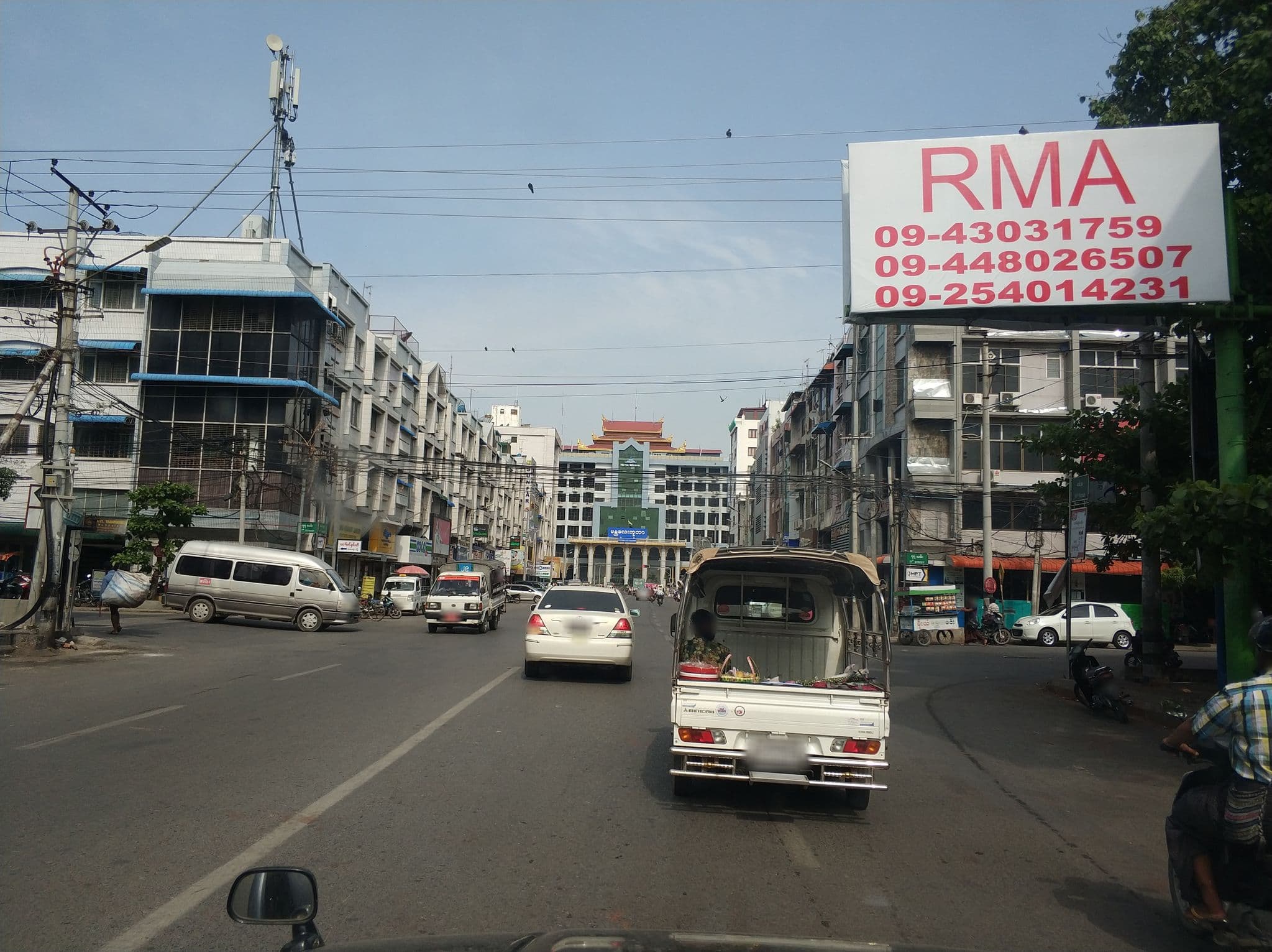 Street view near Grand Central Hotel, Mandalay