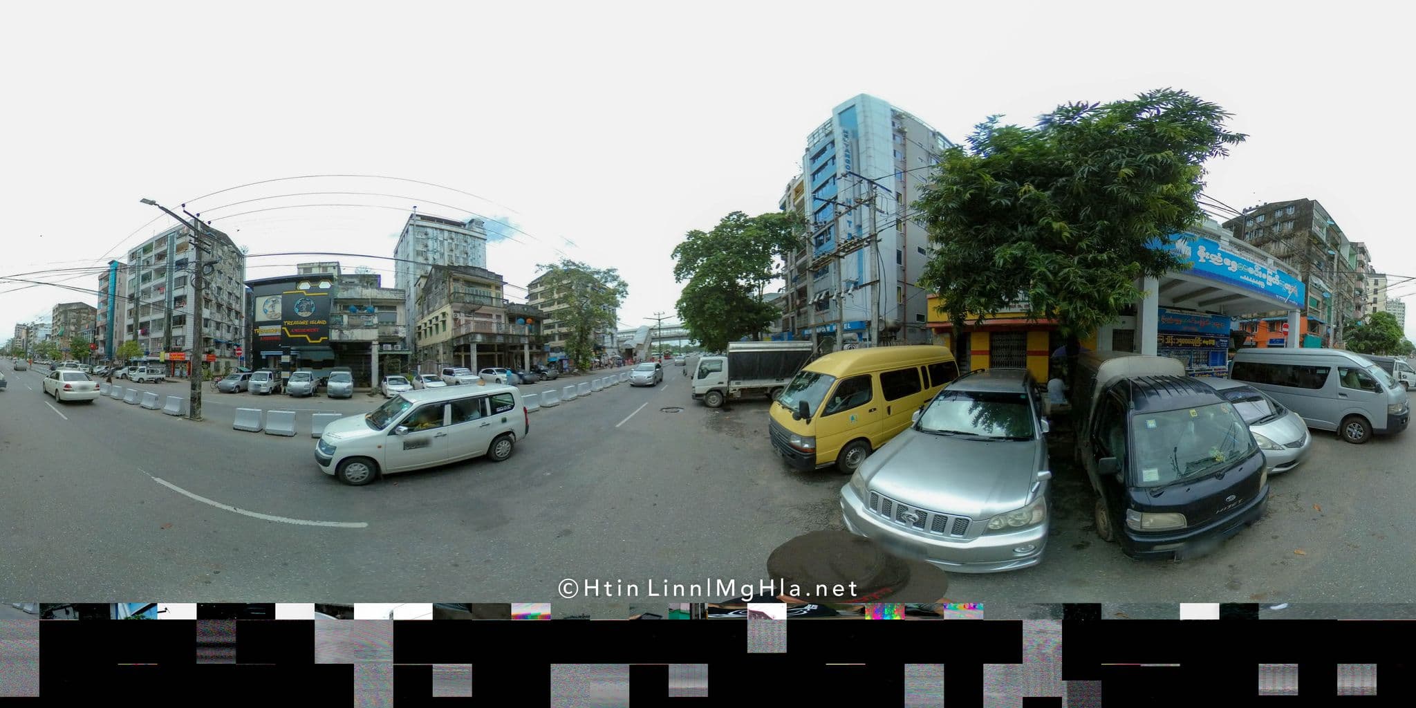 Street view near New Yangon Hotel, Ahlone — © mghla (CC BY-SA · Mapillary)