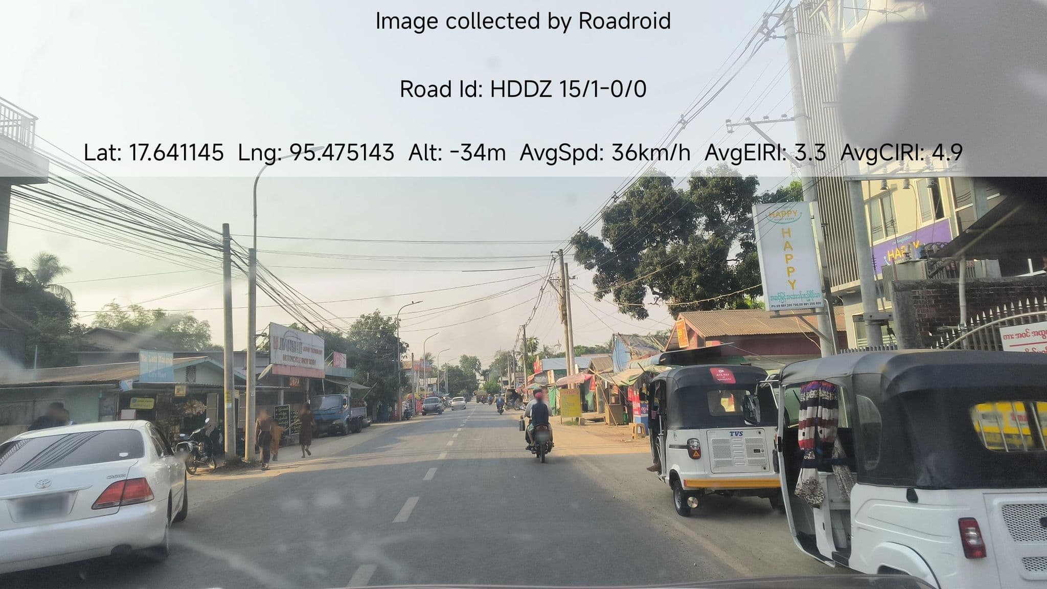 Street view near Happy, Hinthada — © roadroid (CC BY-SA · Mapillary)
