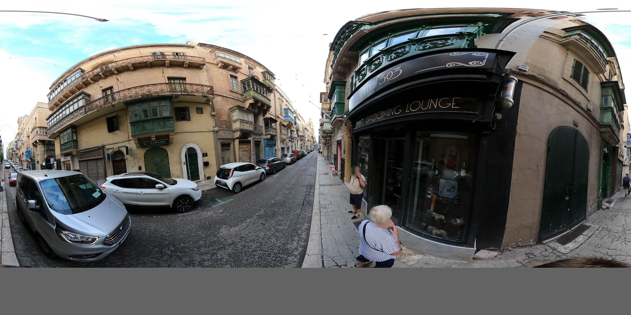 Street view near The Cumberland Hotel by NEU Collective, Valletta — © richlv (CC BY-SA · Mapillary)