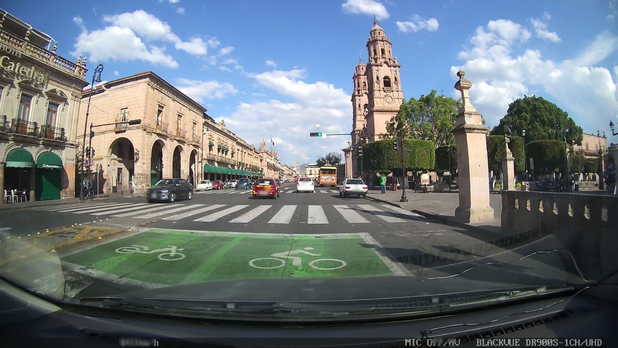 Street view near Hotel Misión Catedral, Morelia — © nicovargas (CC BY-SA · Mapillary)