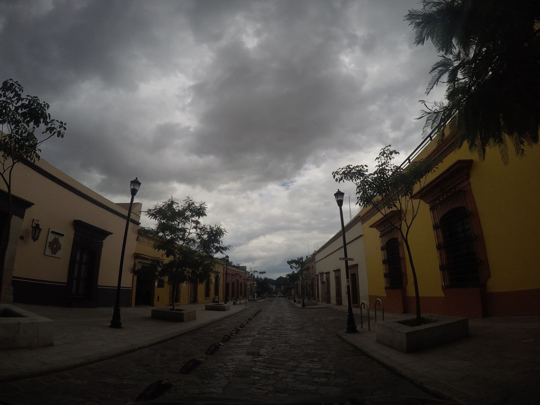 Street view near Casa Esmeralda Hotel, Oaxaca
