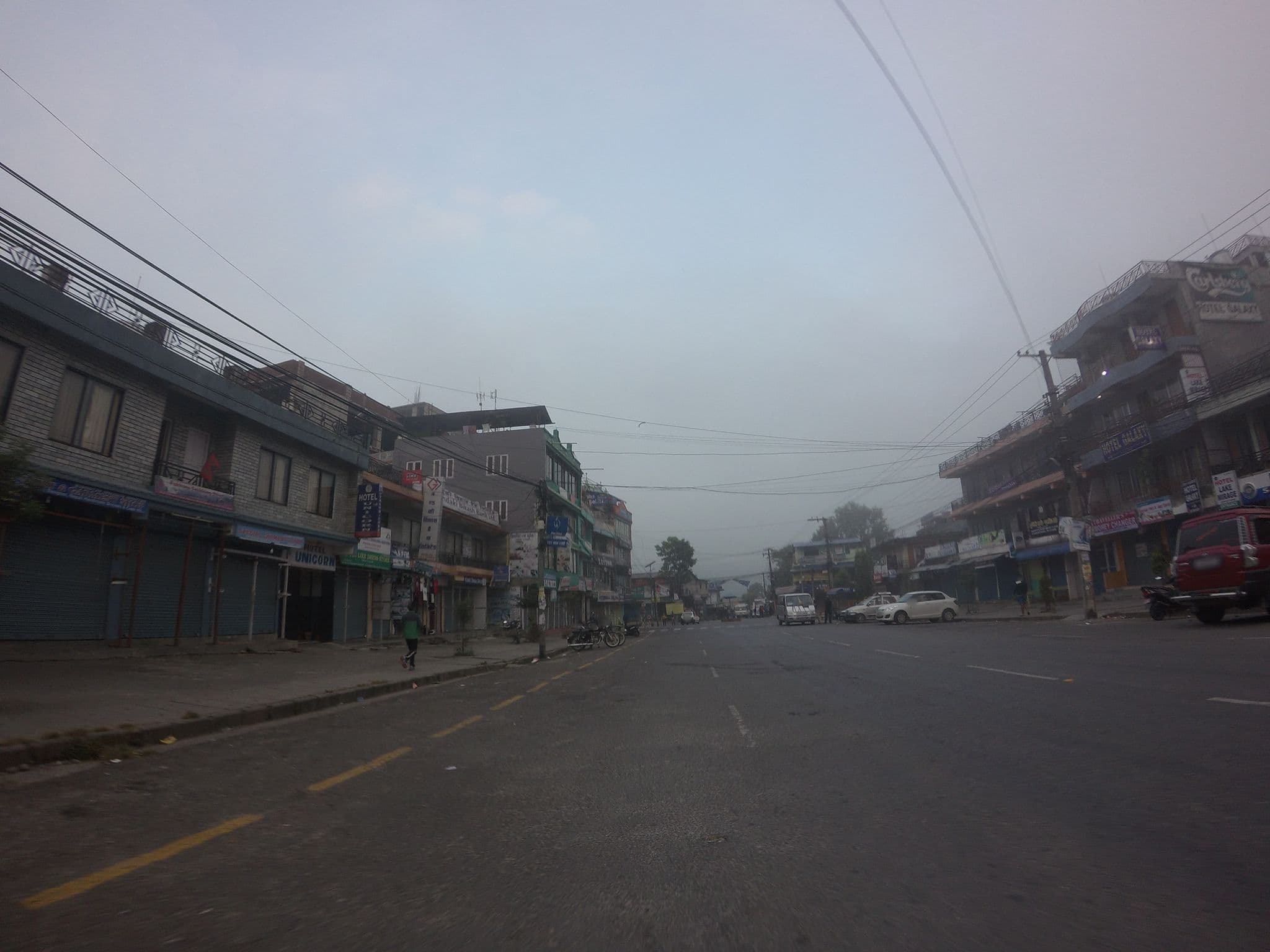 Street view near Hotel Unicorn, Pokhara — © nirabpudasaini (CC BY-SA · Mapillary)