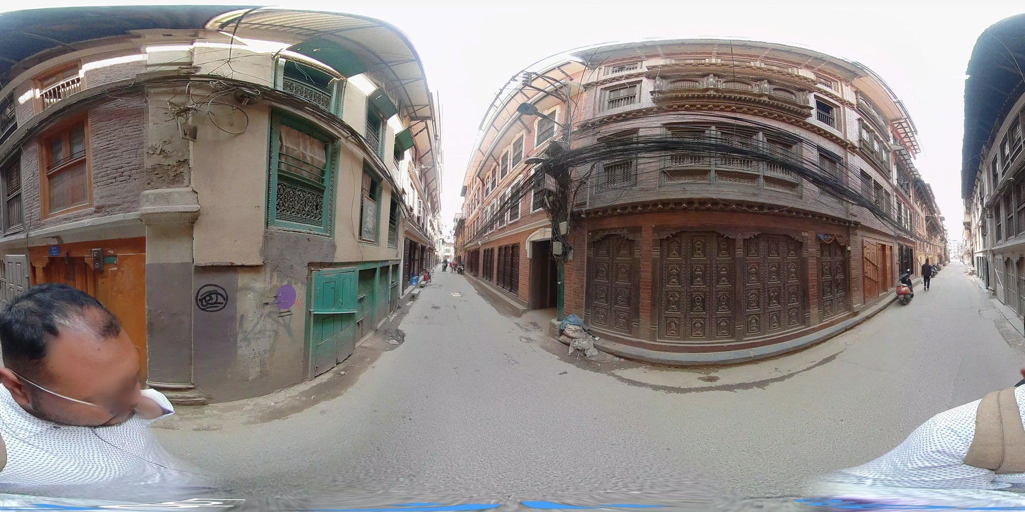Street view near Dhakhwa House, Pātan