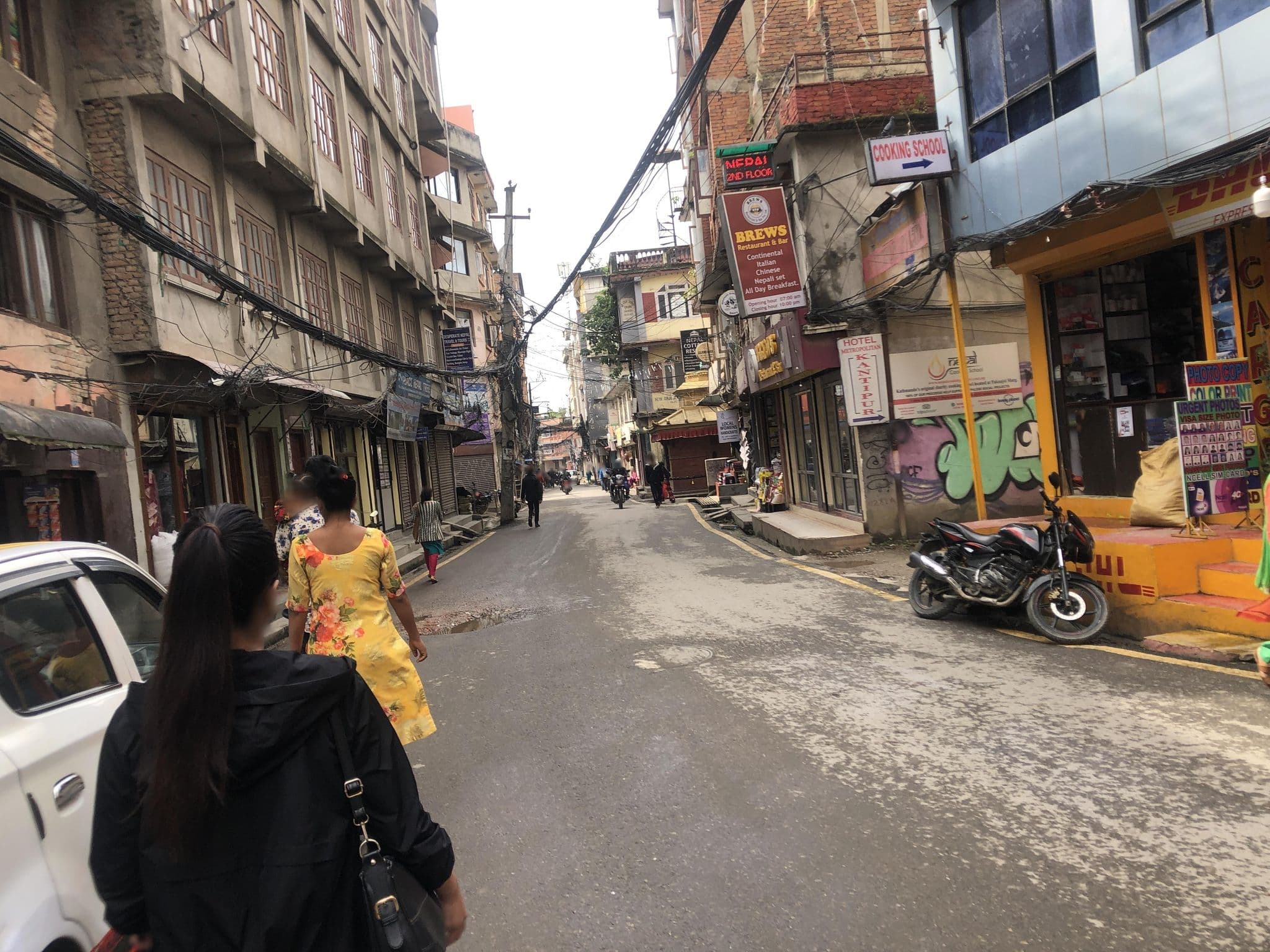 Street view near Ramada Encore Hotel, Kathmandu
