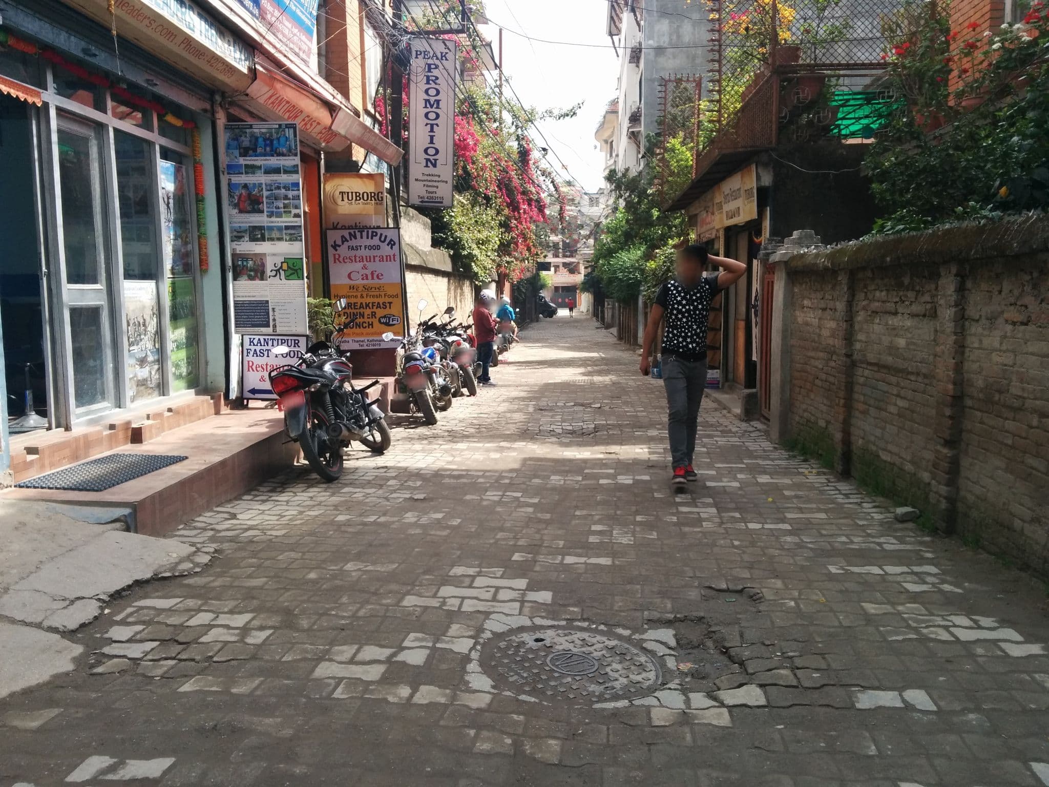 Street view near Kaylas Boutique Hotel, Kathmandu — © sashazykov (CC BY-SA · Mapillary)