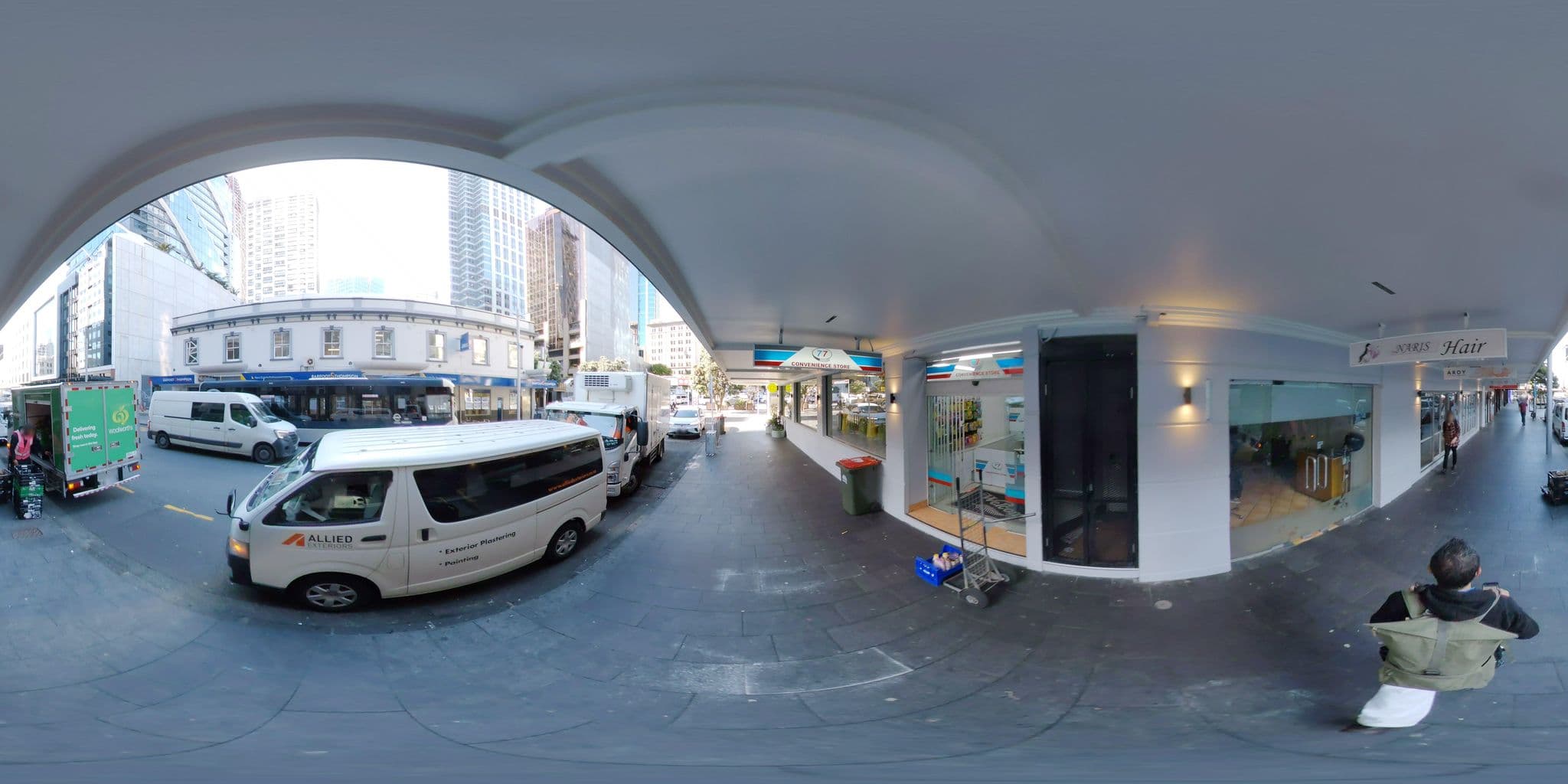 Street view near Fort Street Hostel, Auckland — © mapconcierge (CC BY-SA · Mapillary)