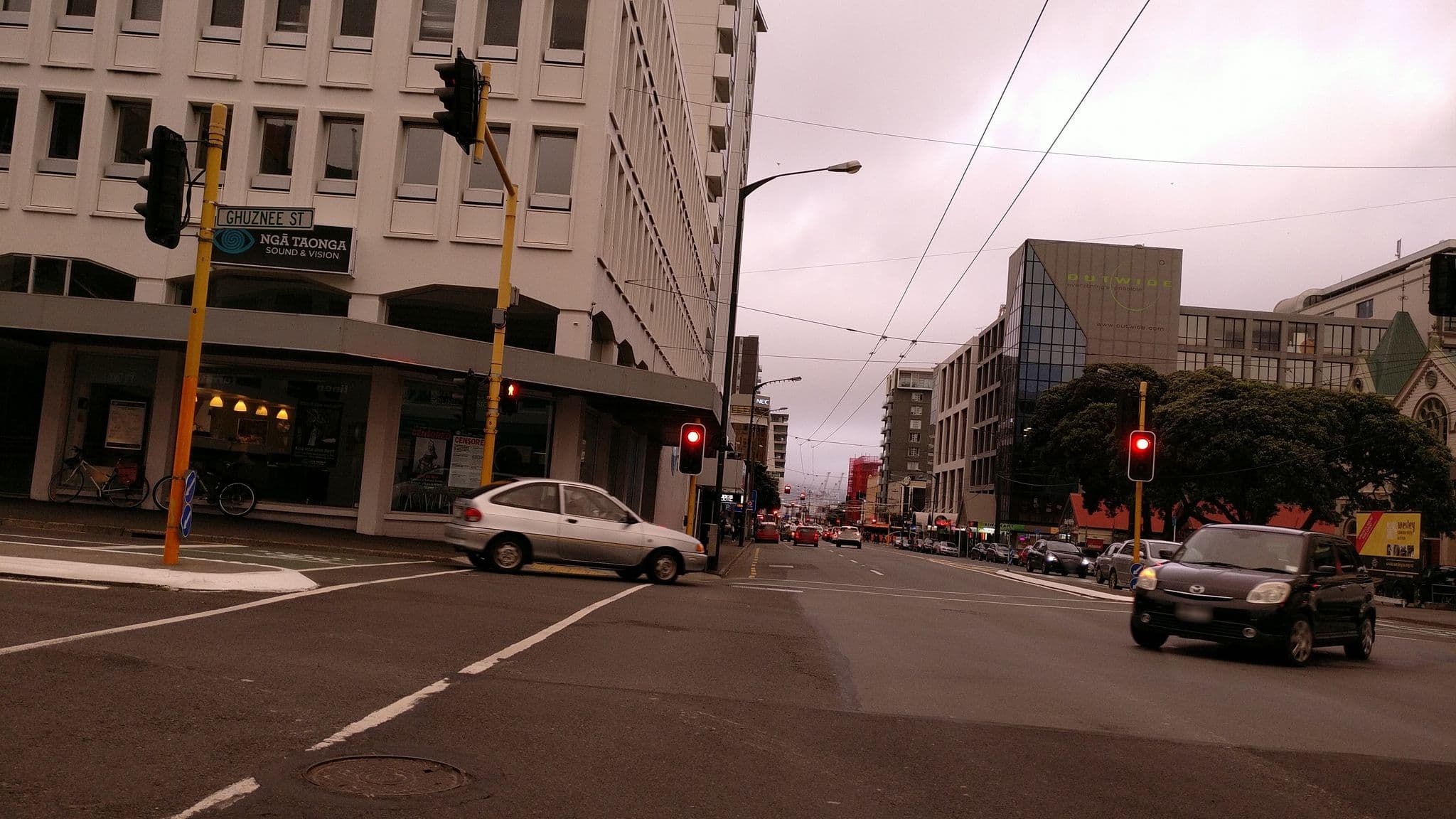 Street view near The Pohoutakawa Room, Te Aro — © hughdavenport (CC BY-SA · Mapillary)