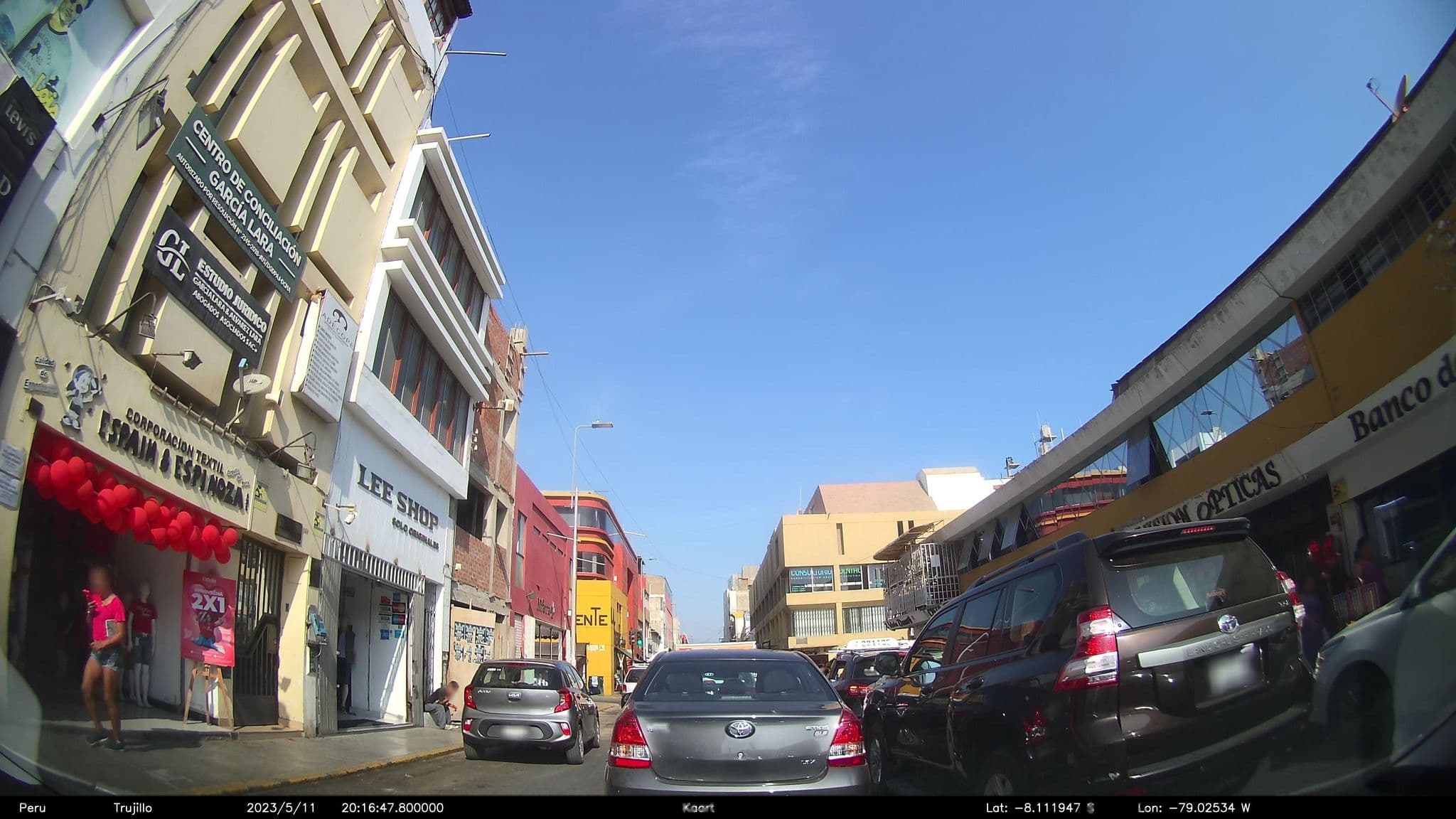 Street view near Hotel Continental, Trujillo