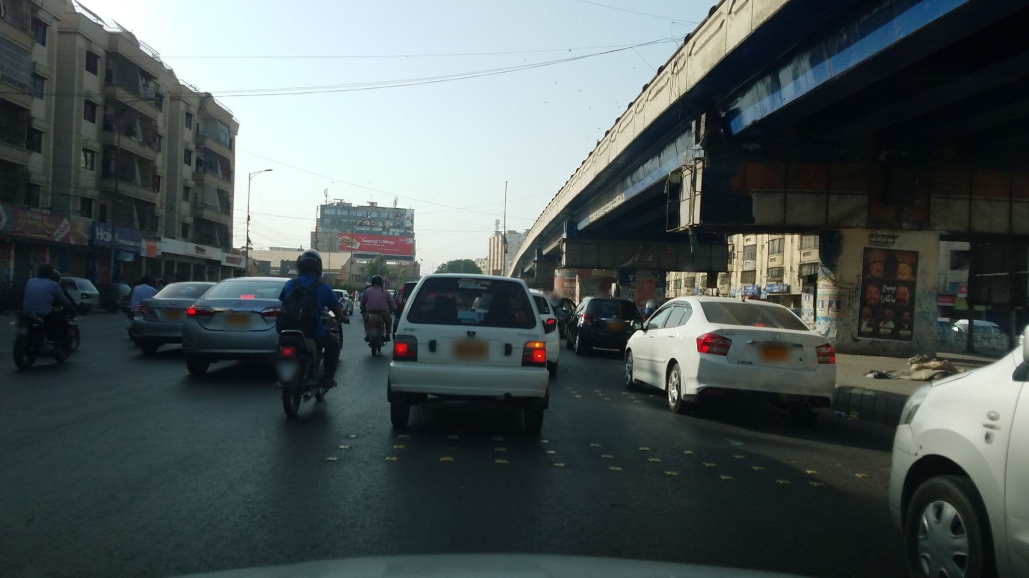 Street view near Saima Classic Apartments - Gulshan, Pakistan Employees Cooperative Housing Society