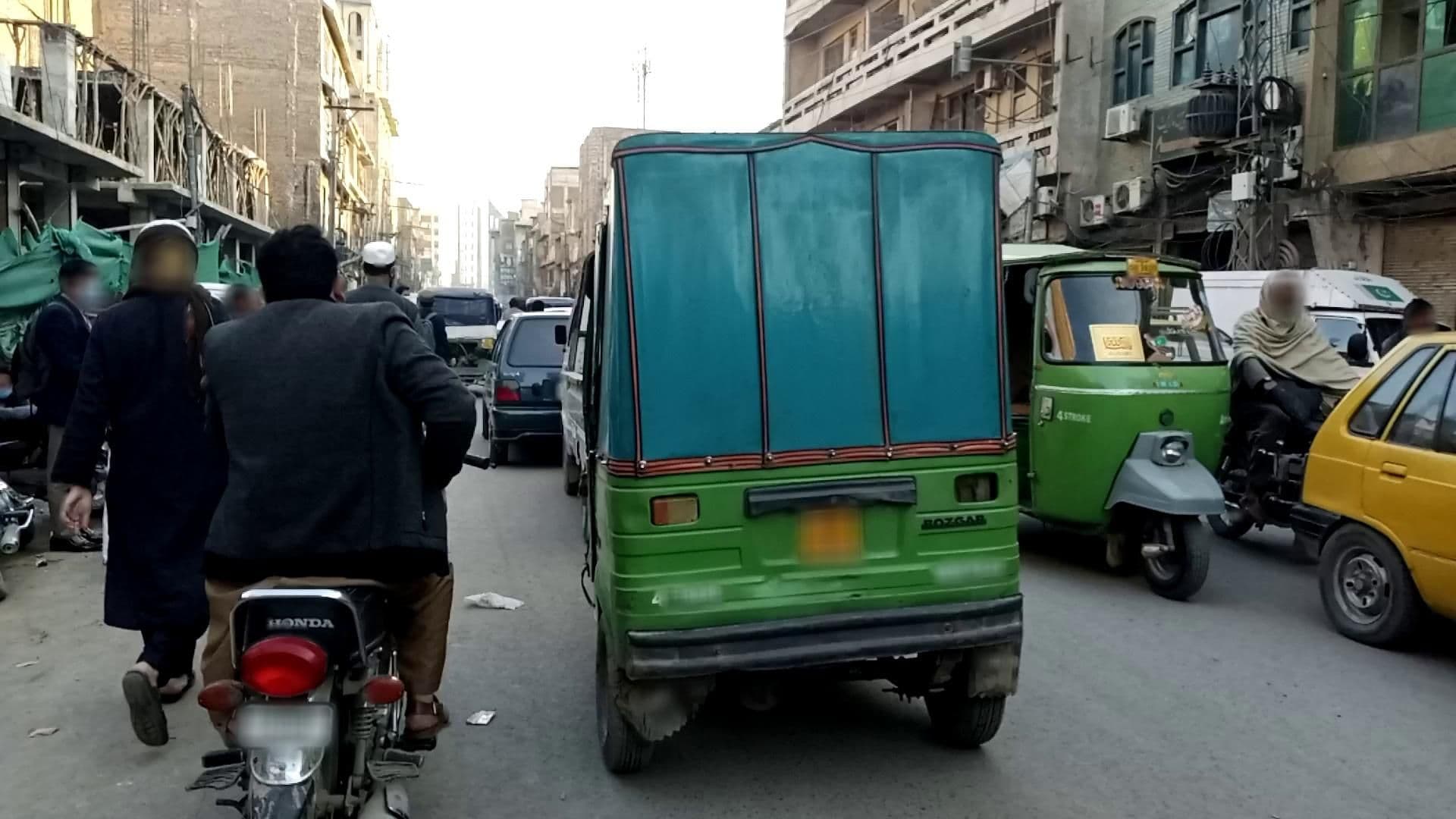 Street view near Mazeban Hotel, Peshawar — © RobinGoix (CC BY-SA · Mapillary)