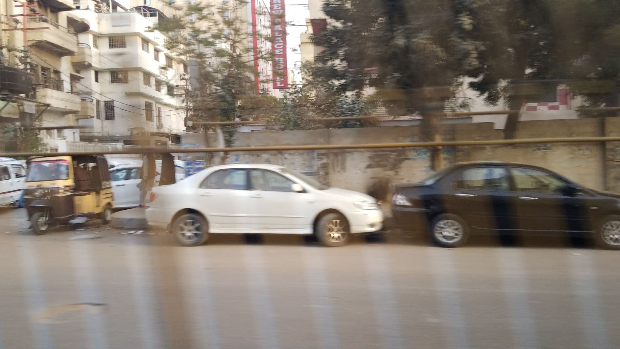 Street view near New Palace Hotel, Karachi