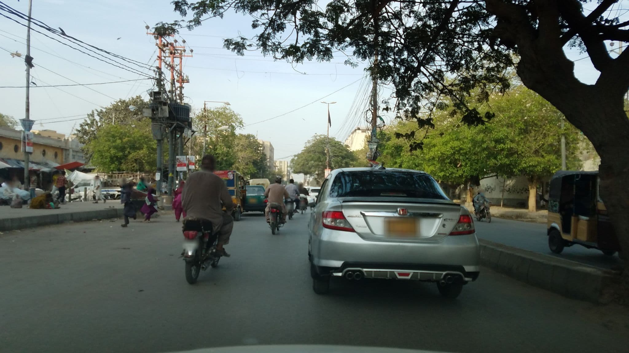 Street view near Abu Talib Educational Complex ATEC, Karachi