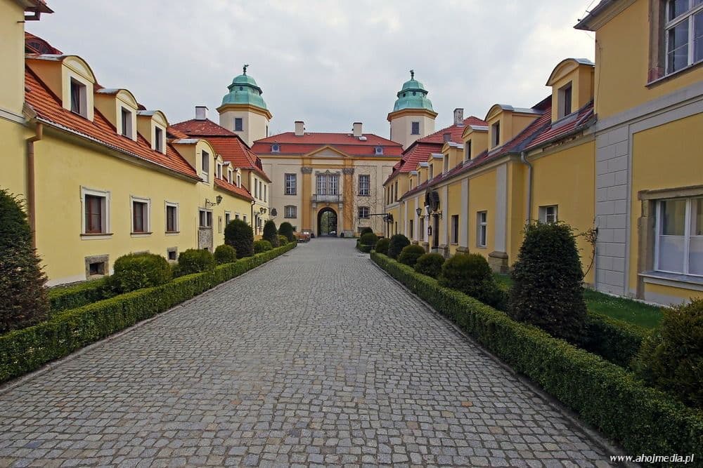 Street view near Hotel Książ, Świebodzice — © ahojmedia (CC BY-SA · Mapillary)