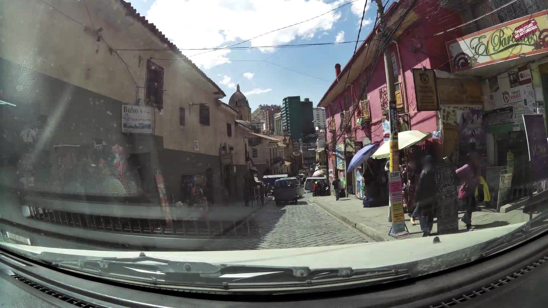 Street view near Skyline hostel, La Paz