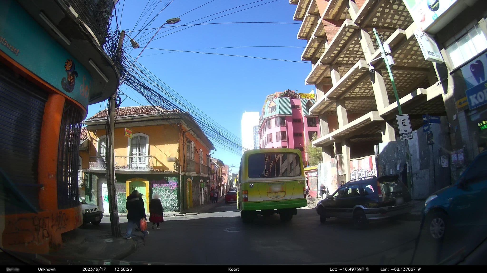 Street view near Wake Up Backpacker Hostel, La Paz