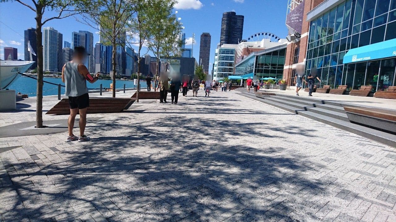 Street view near Sable at Navy Pier, Chicago Loop