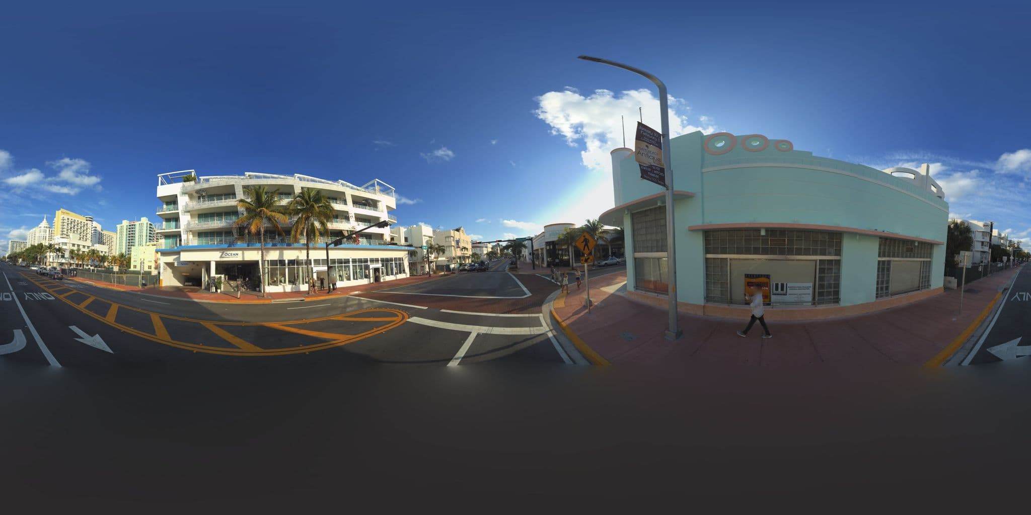 Street view near The Hall SouthBeach, Miami Beach