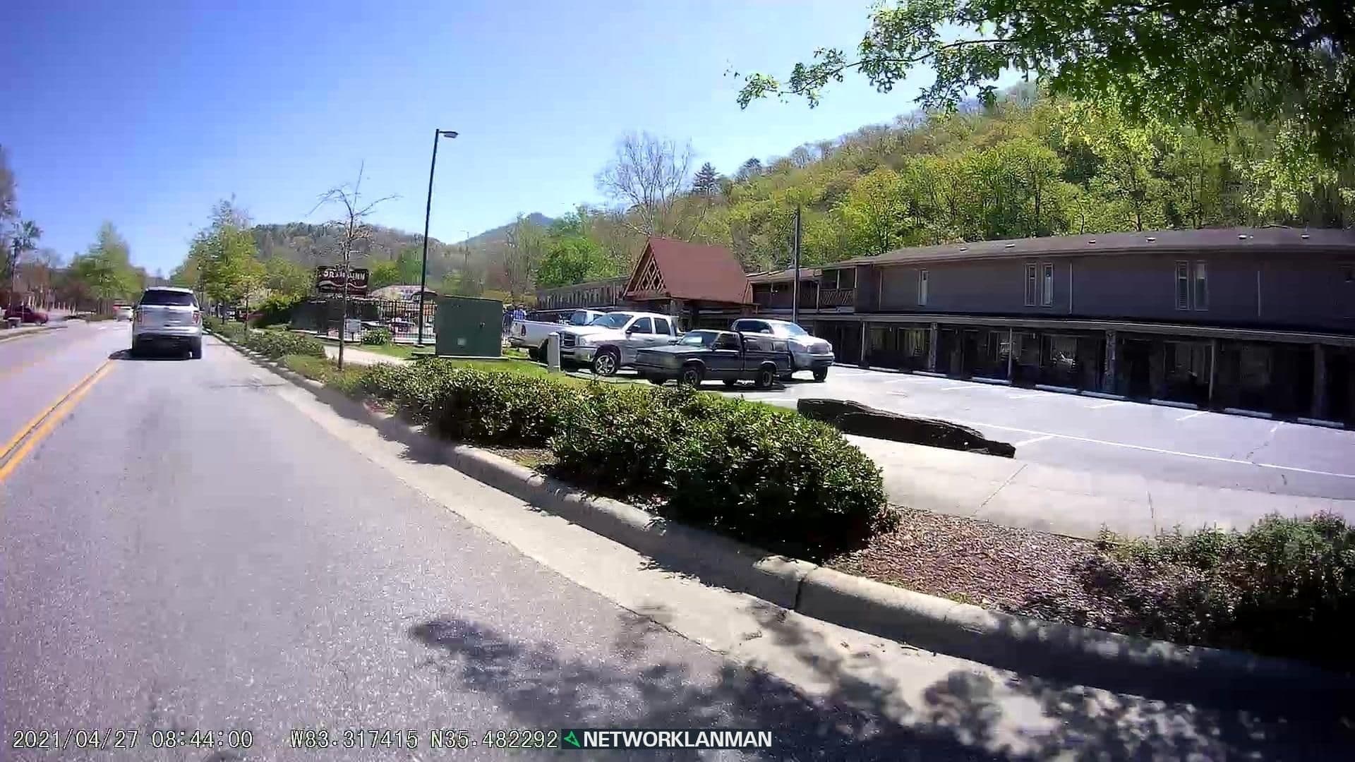 Street view near Drama Inn Motel, Bryson City — © networklanman (CC BY-SA · Mapillary)