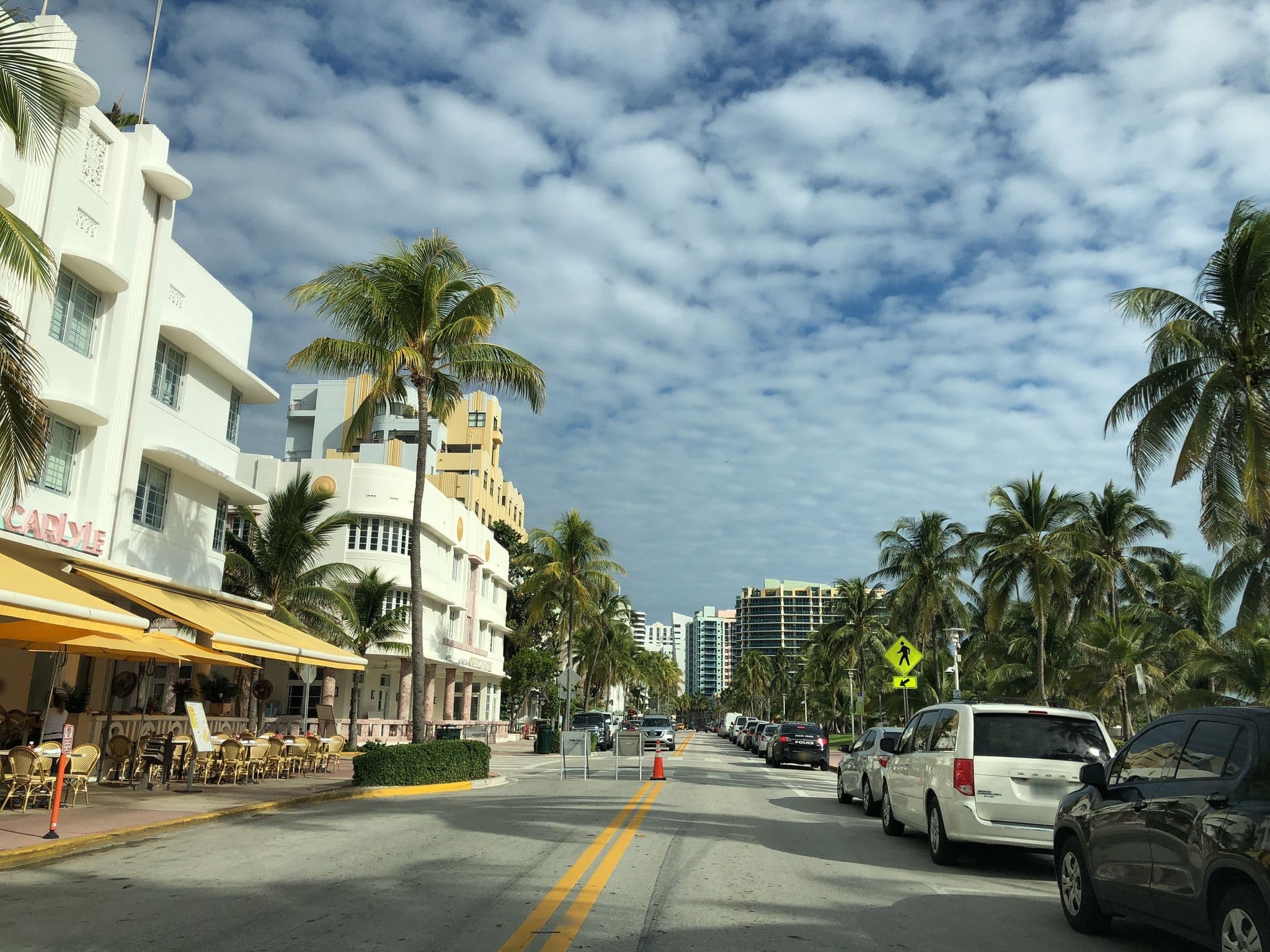 Street view near The Carlyle, Miami Beach