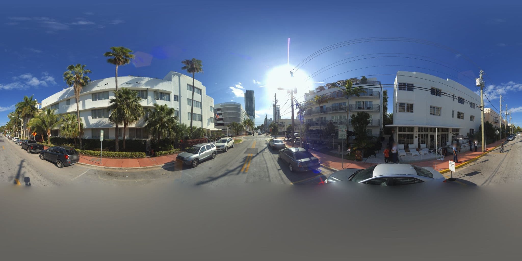 Street view near Rivera Hotel Apartments, Miami Beach