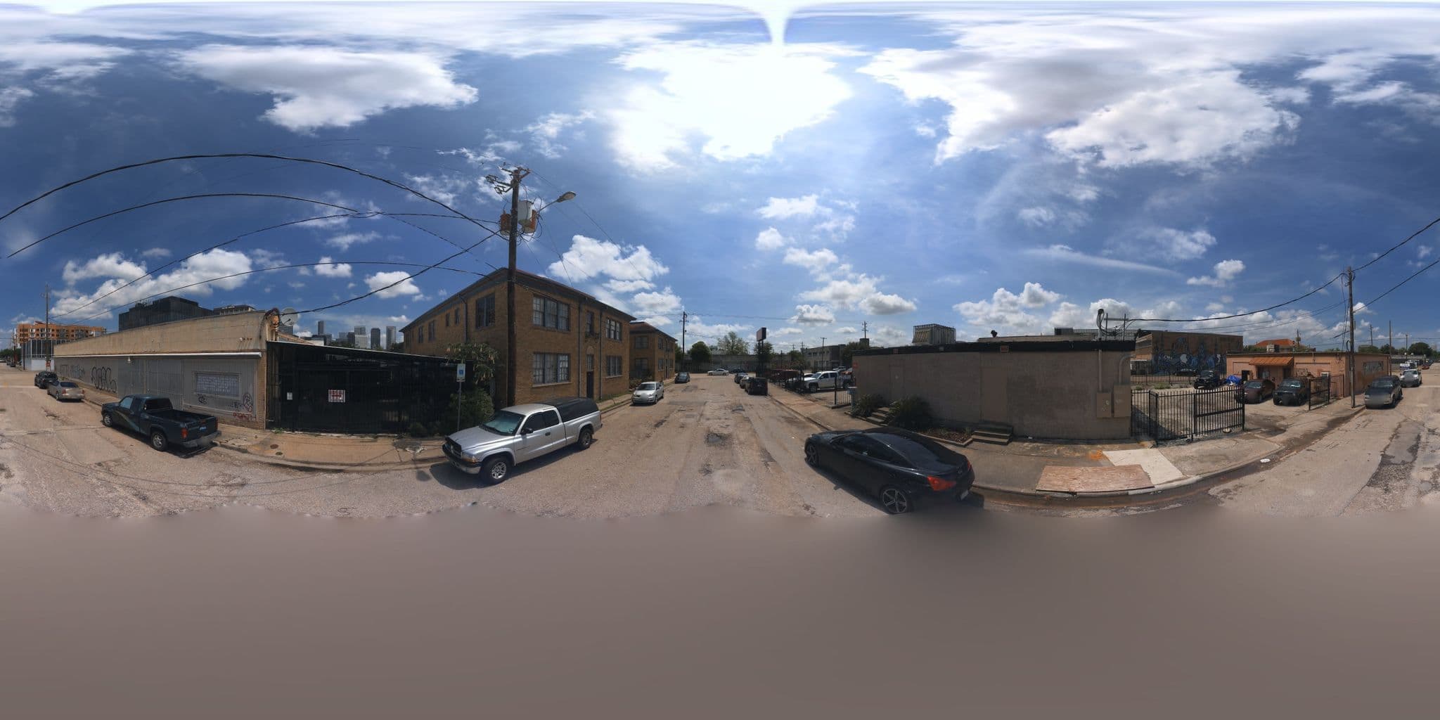 Street view near San Jacinto Apartments, Houston