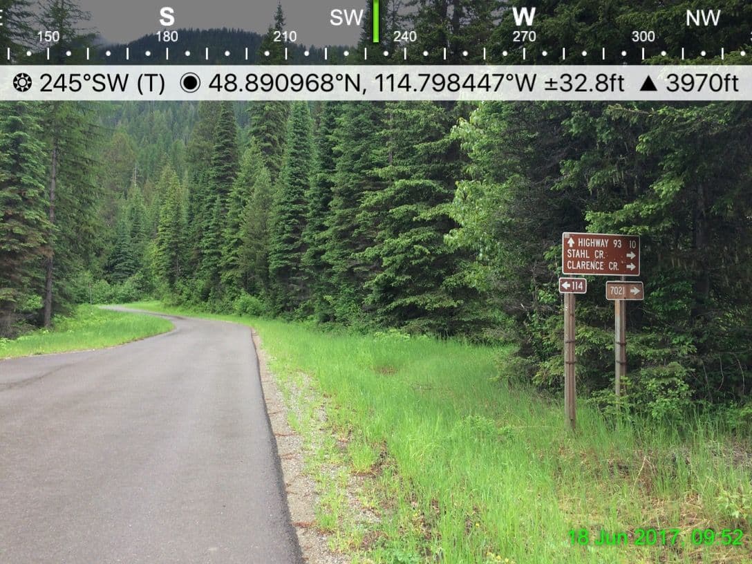 Street view near Clarence Creek campground, Whitefish — © nmtinmt (CC BY-SA · Mapillary)
