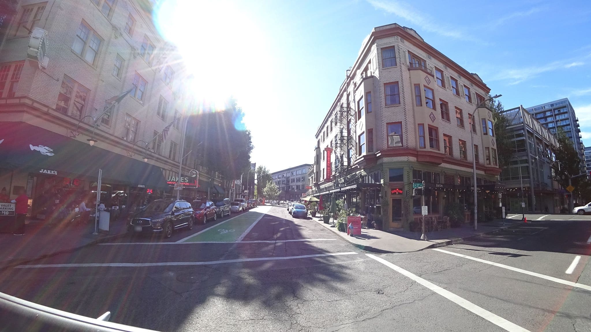 Street view near Crystal Hotel, Portland