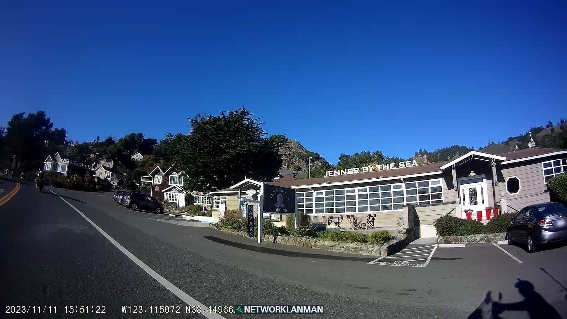 Street view near Jenner Inn, Monte Rio — © networklanman (CC BY-SA · Mapillary)