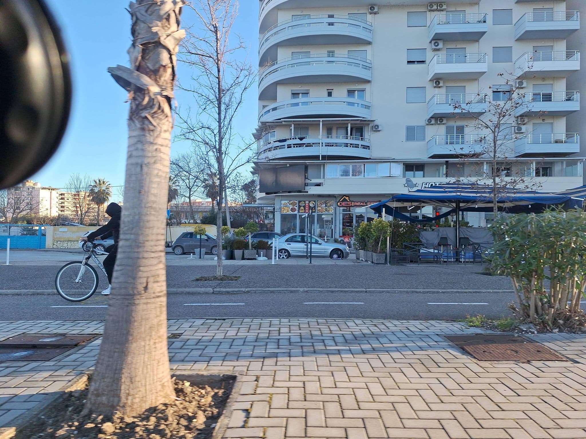 Street view near Hotel Pirro, Vlorë — © denisju_osm (CC BY-SA · Mapillary)