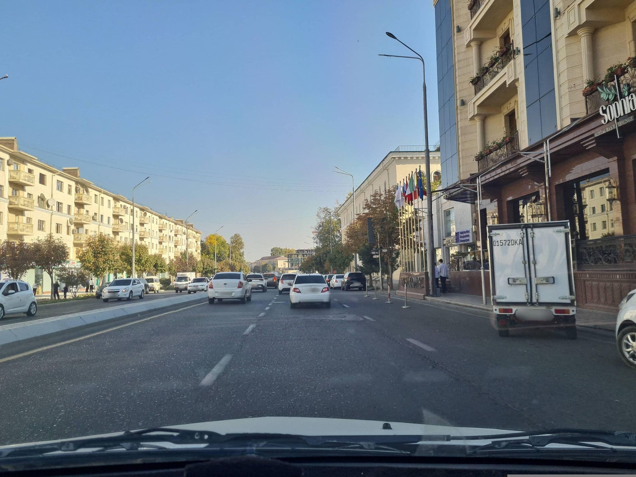 Street view near Dilimah Premium Luxury Hotel, Samarkand