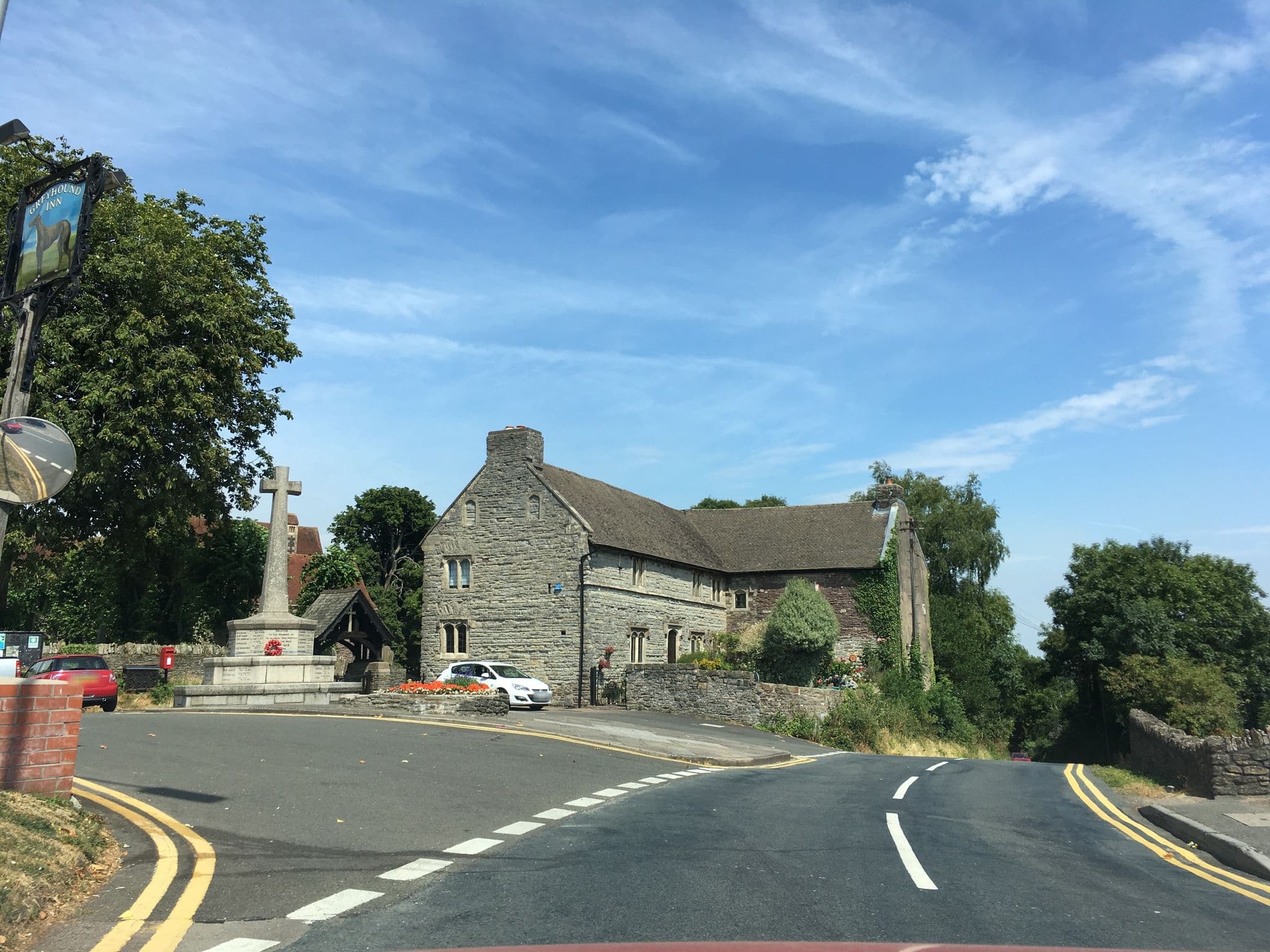 Street view near The Greyhound Inn, Caerleon — © southglos (CC BY-SA · Mapillary)