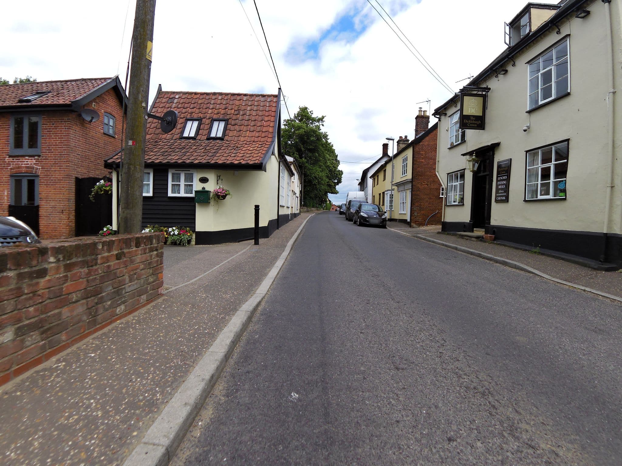 Street view near The Dickleburgh Crown, Dickleburgh — © smsm1 (CC BY-SA · Mapillary)