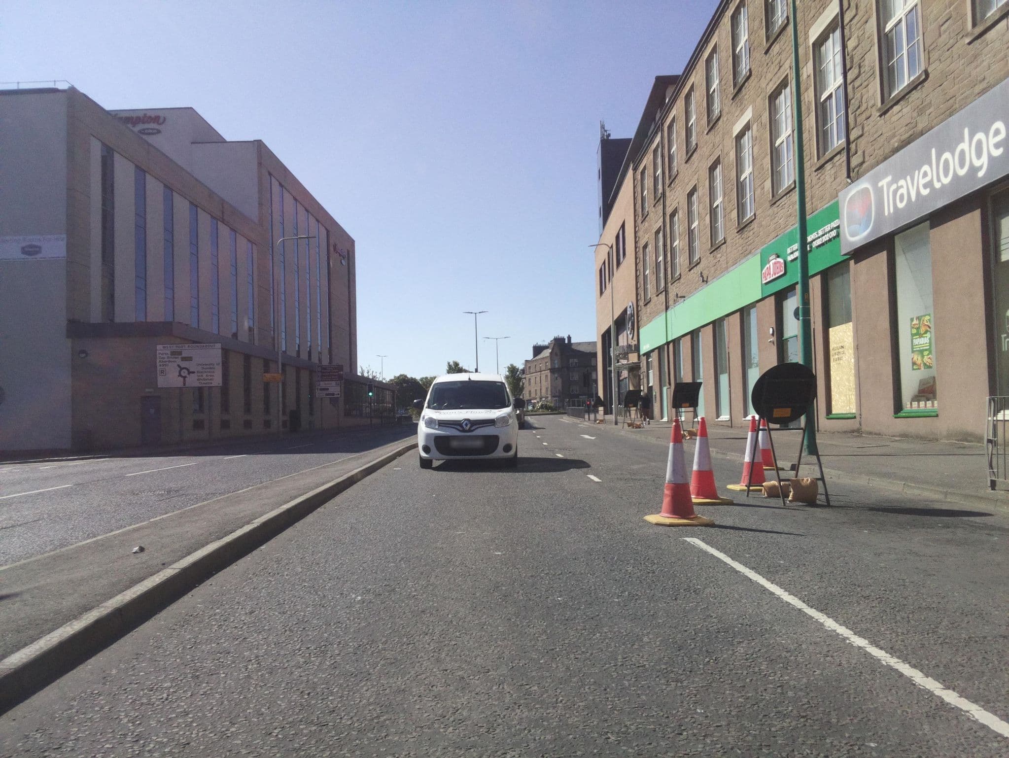 Street view near Travelodge Dundee Central, Dundee — © southglos (CC BY-SA · Mapillary)