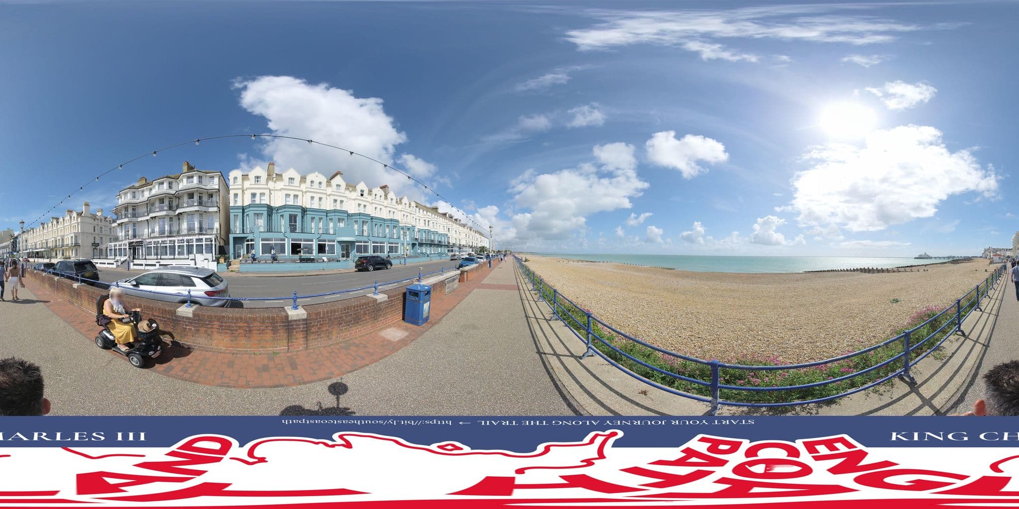 Street view near Majestic Hotel Eastbourne by Belvilla, Eastbourne — © EnglandCoastPath (CC BY-SA · Mapillary)