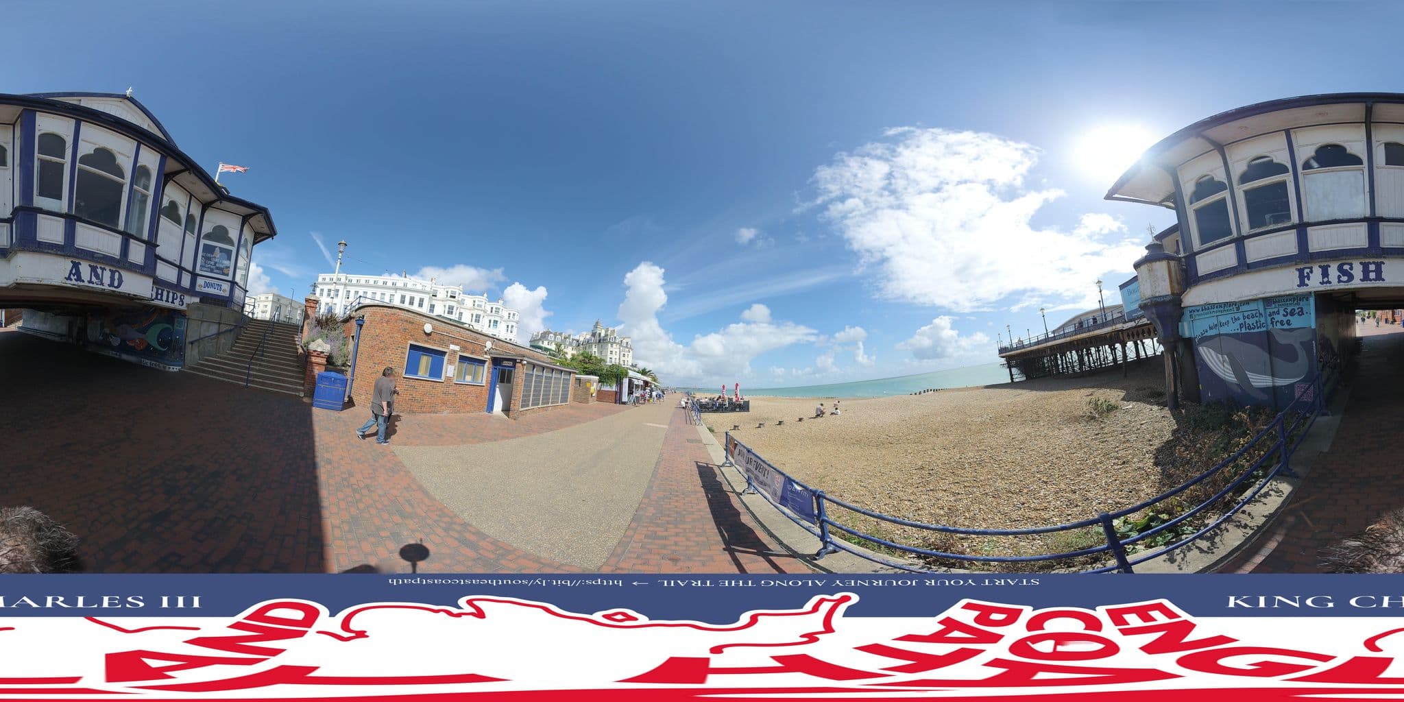 Street view near Hotel Eastbourne Pier UK, Eastbourne — © EnglandCoastPath (CC BY-SA · Mapillary)