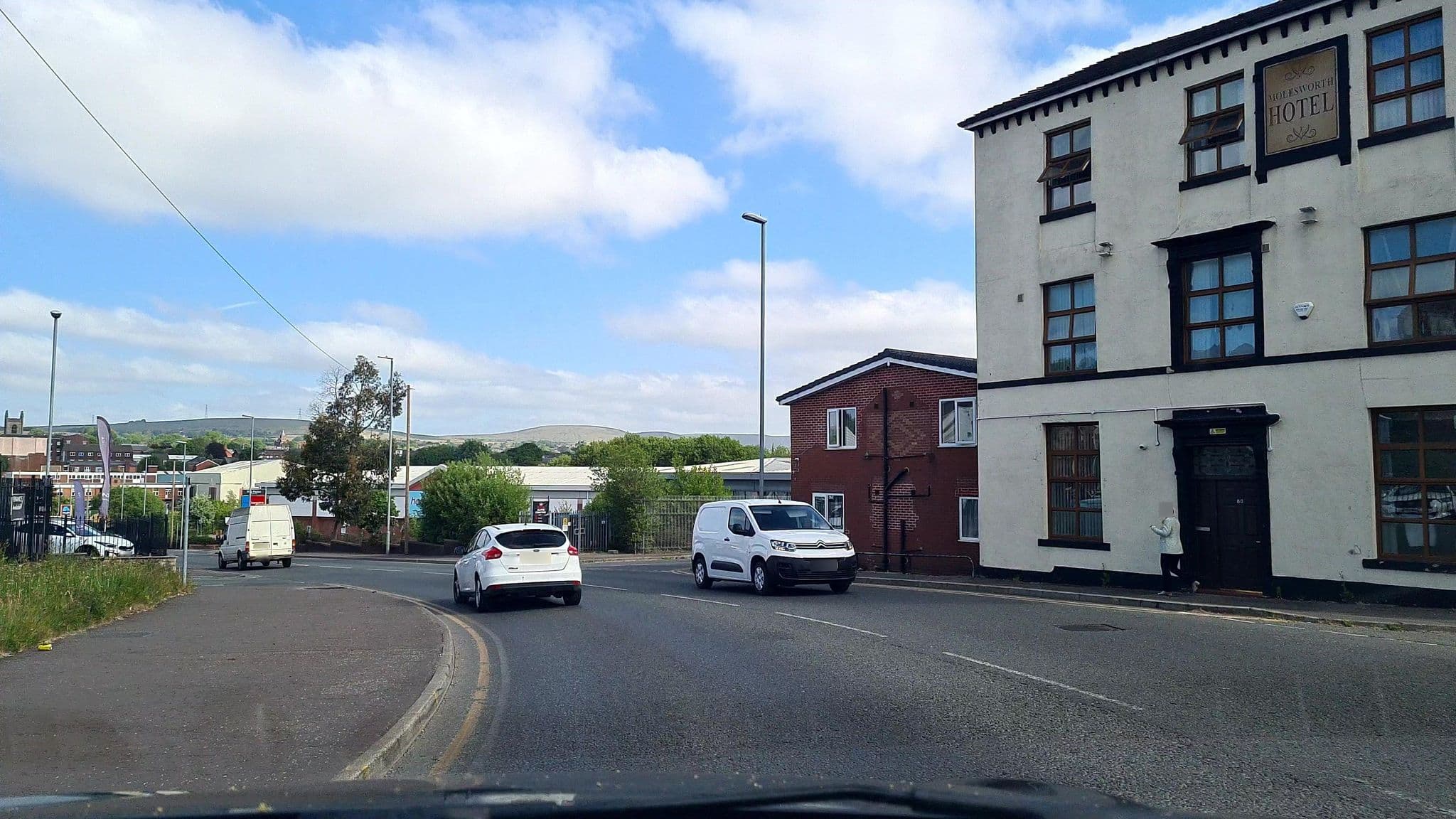 Street view near Molesworth Hotel, Rochdale — © mappo2 (CC BY-SA · Mapillary)