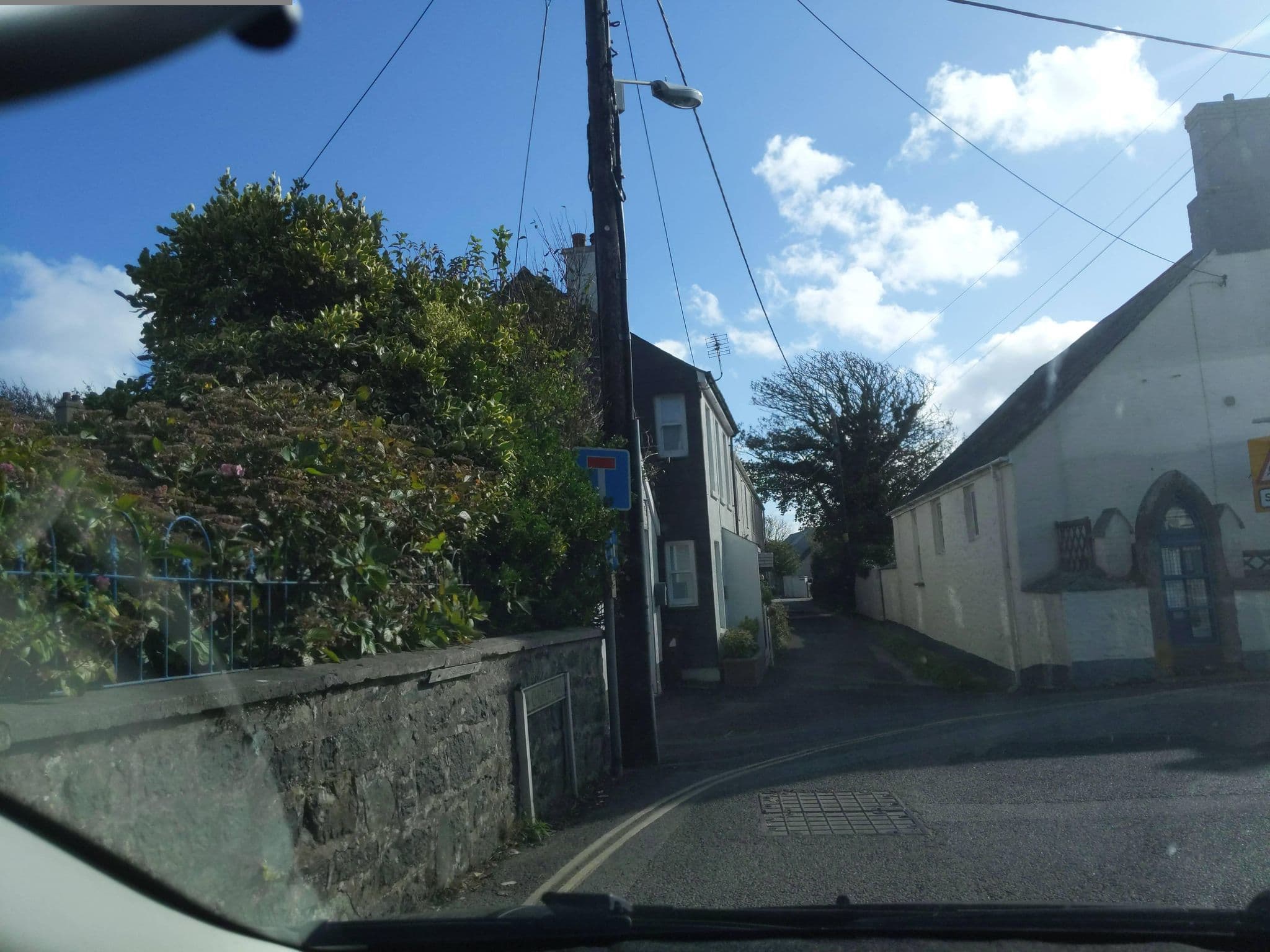 Street view near The Old Vicarage, Mullion — © WaggyDog (CC BY-SA · Mapillary)