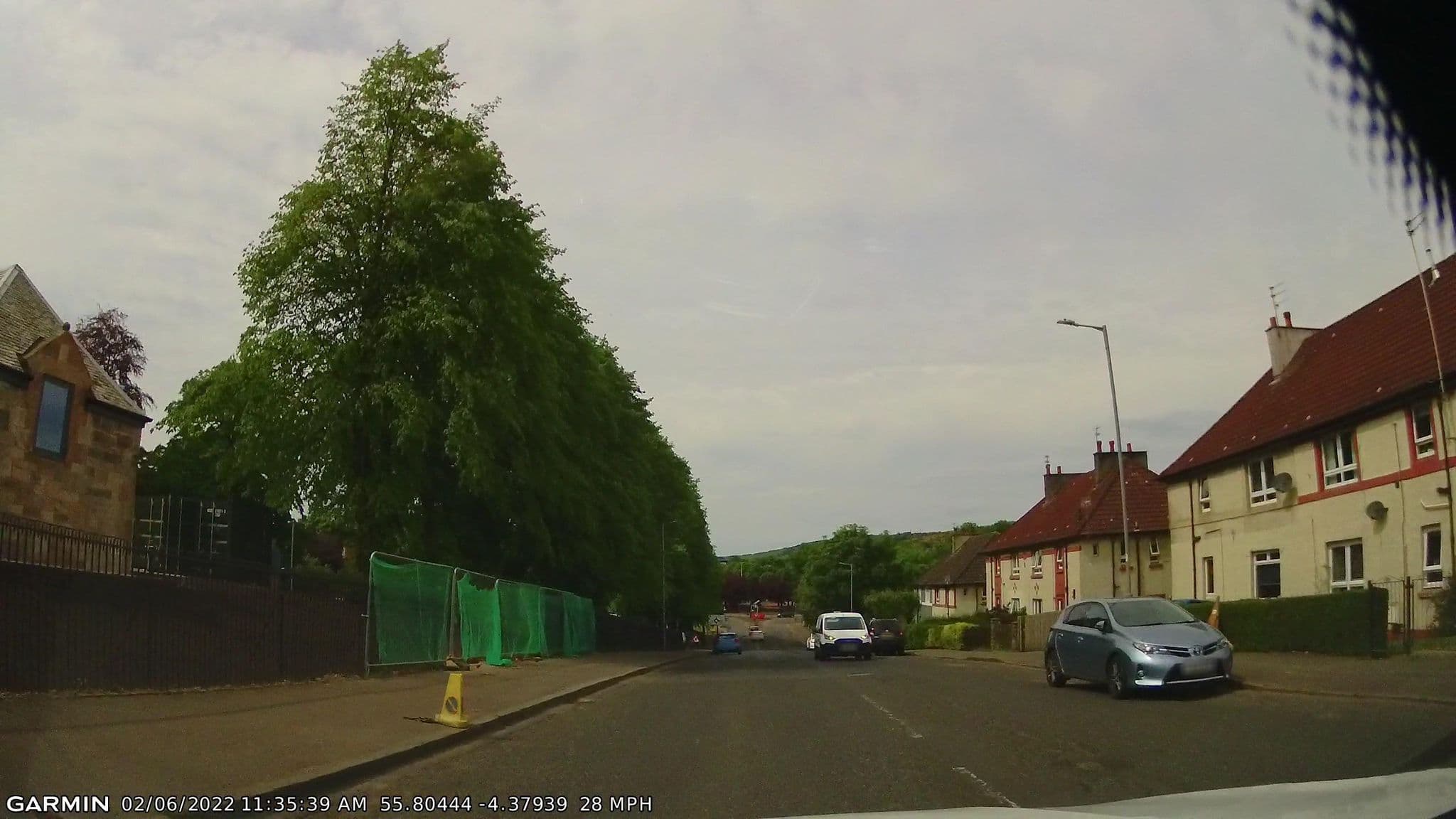 Street view near Hub at Cowan Park Lodge, Barrhead — © gmc (CC BY-SA · Mapillary)