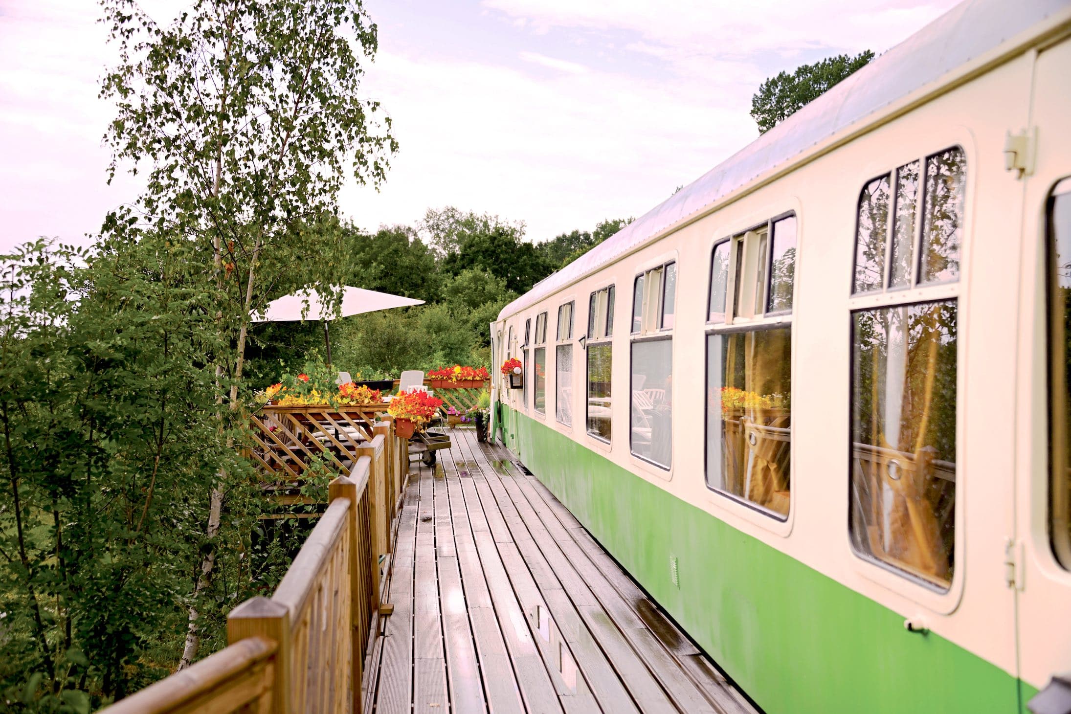 The Glamping Coach at Bodiam Station, Northiam