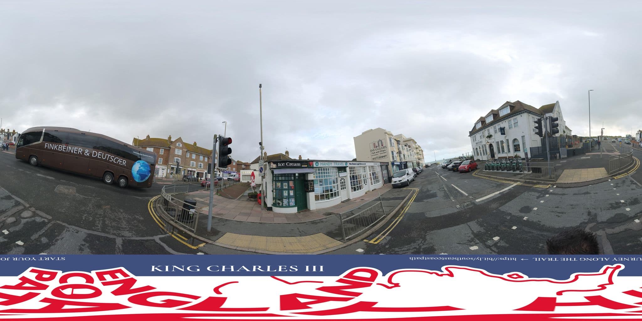Street view near The White Horse Hotel, Rottingdean — © EnglandCoastPath (CC BY-SA · Mapillary)